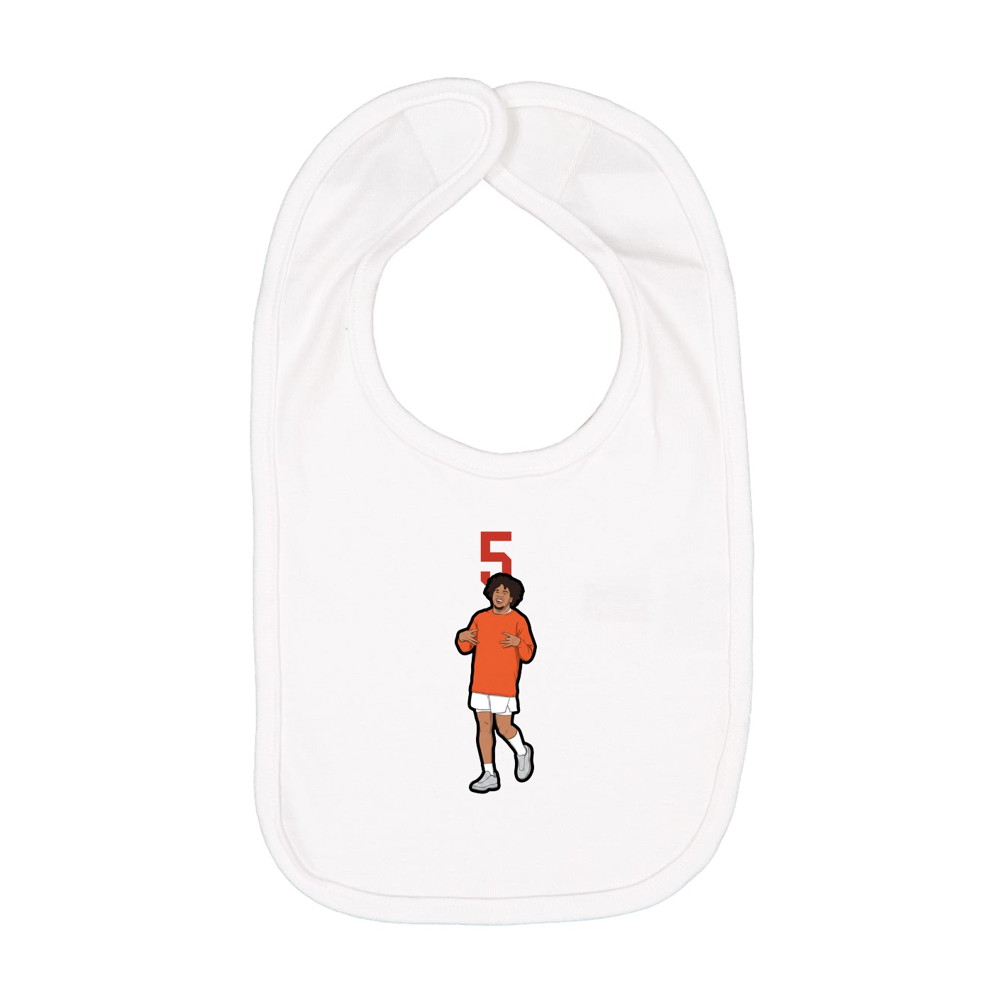 Infant Bib — Number Top in White