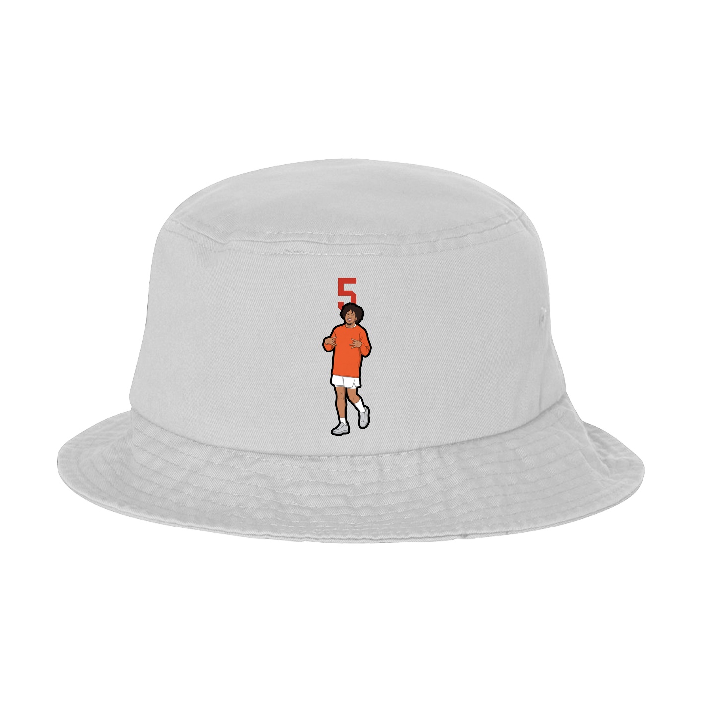 Bucket Cap — Number Top in White
