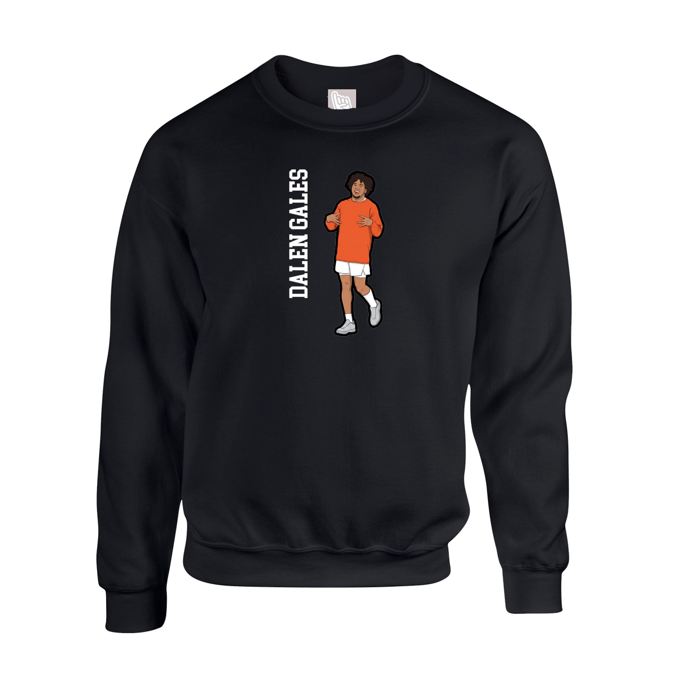 Fleece Crew — Name Vertical in Black