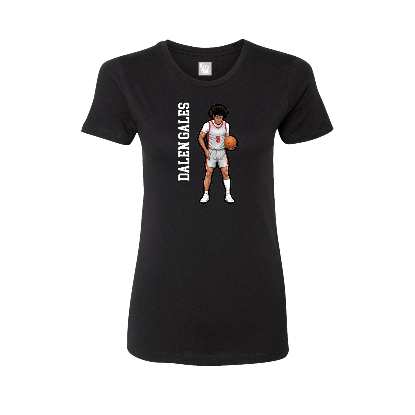 Womens Tee — Name Vertical in Black