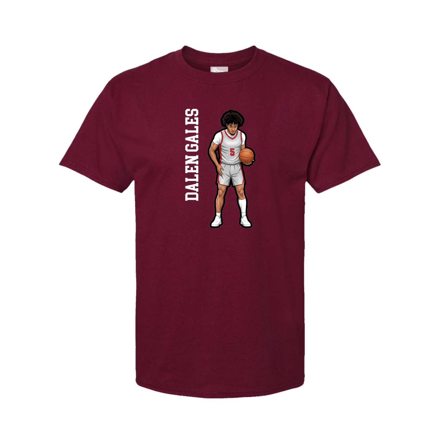 Youth Tee — Name Vertical in Cardinal