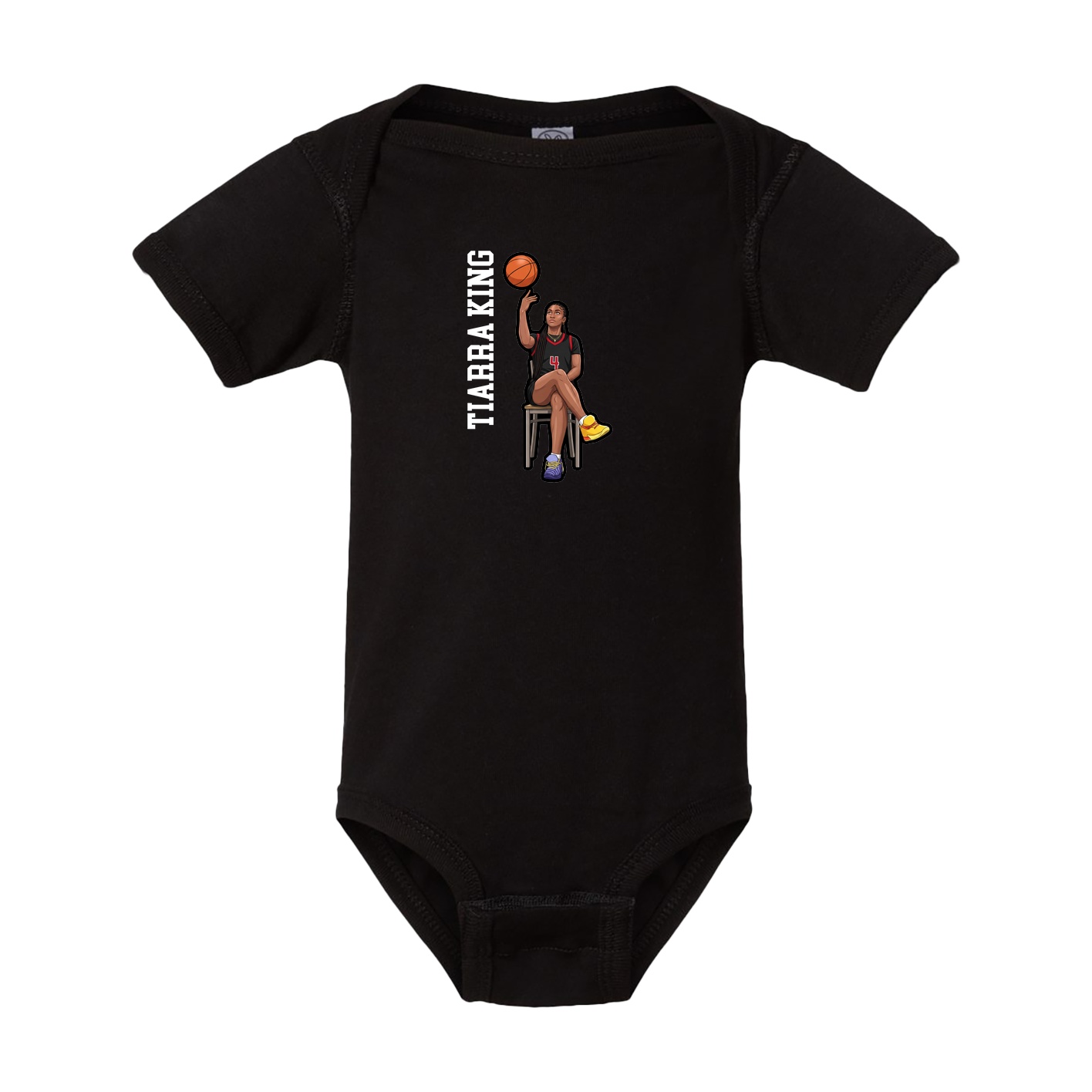 Baby Onesie — Name Vertical in Black