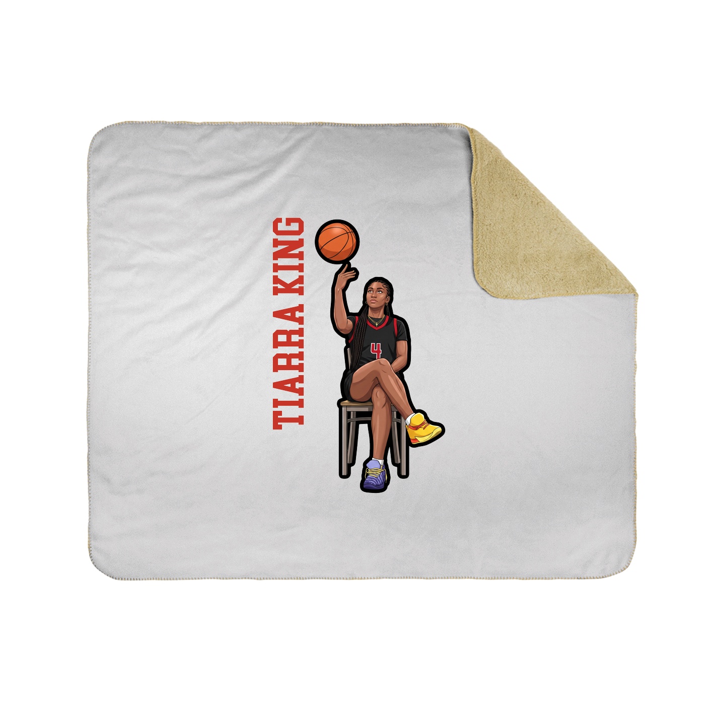 Throw Blanket — Name Vertical in White