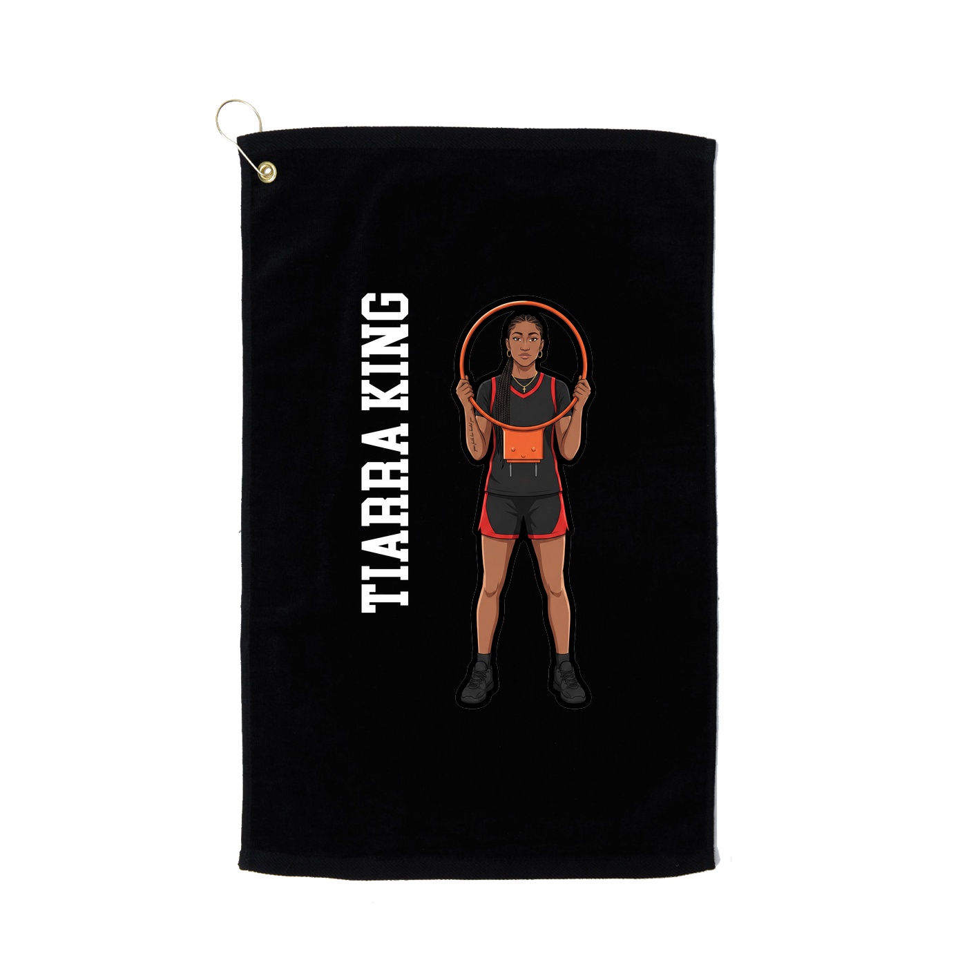 Golf Towel — Name Vertical in Black