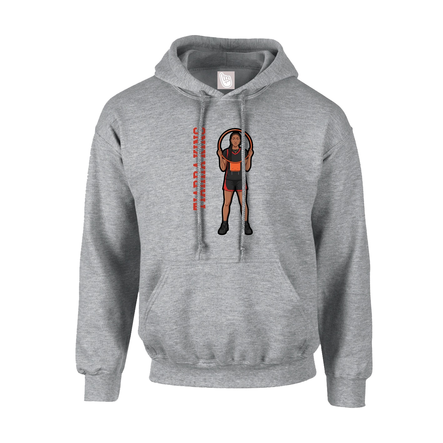 Hoodie — Name Vertical in Grey