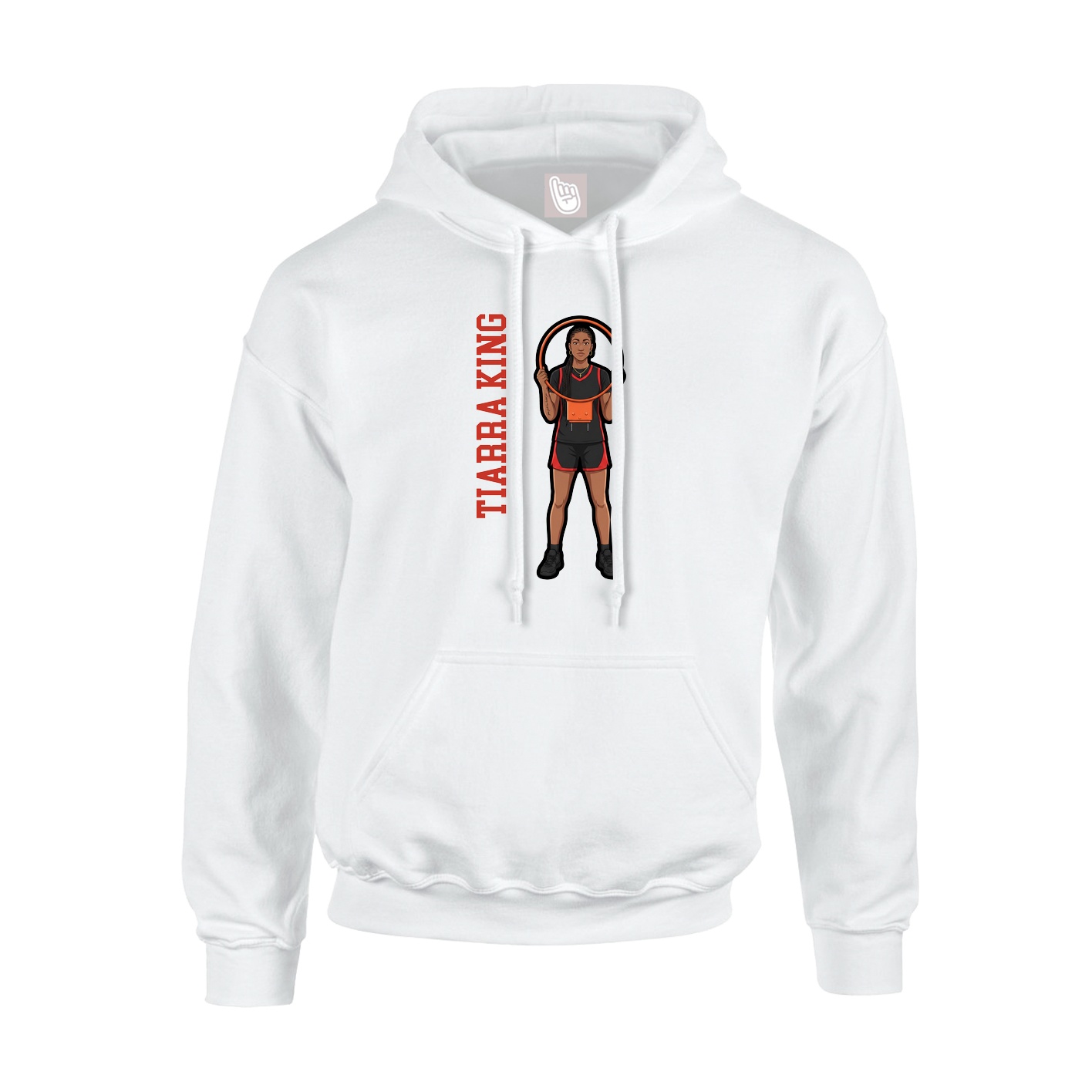 Youth Hoodie — Name Vertical in White