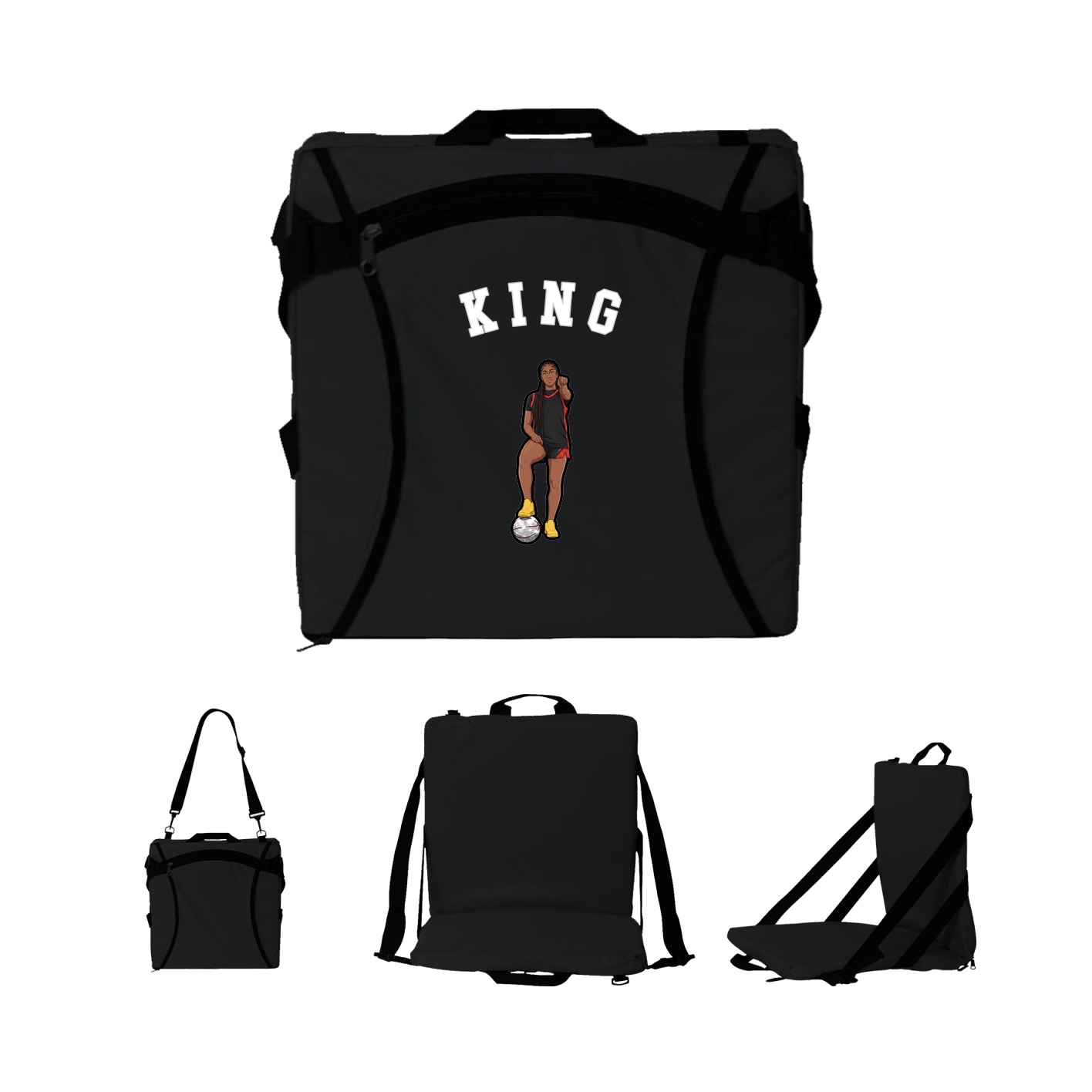 Folding Stadium Seat — Shirsey Arch in Black