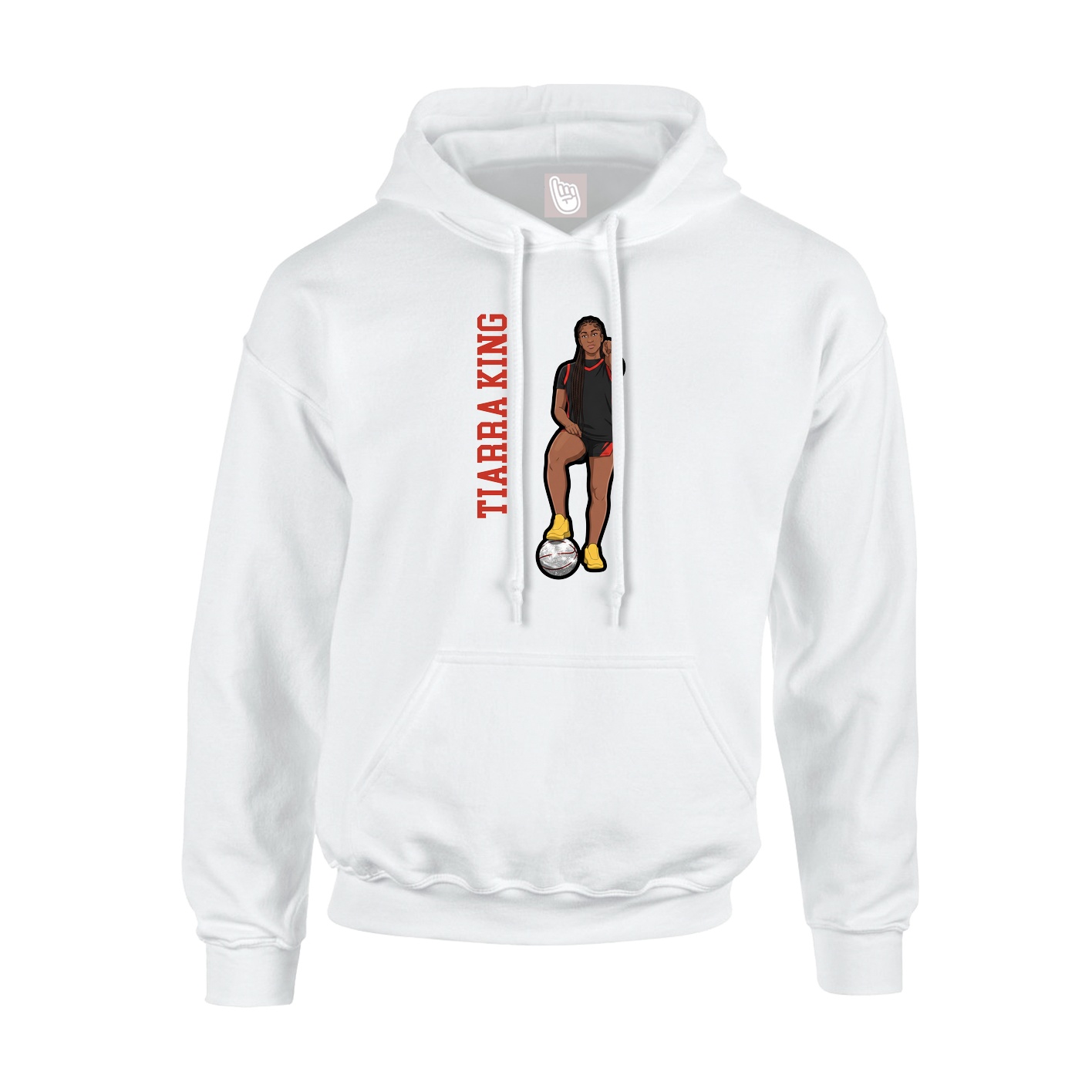Youth Hoodie — Name Vertical in White