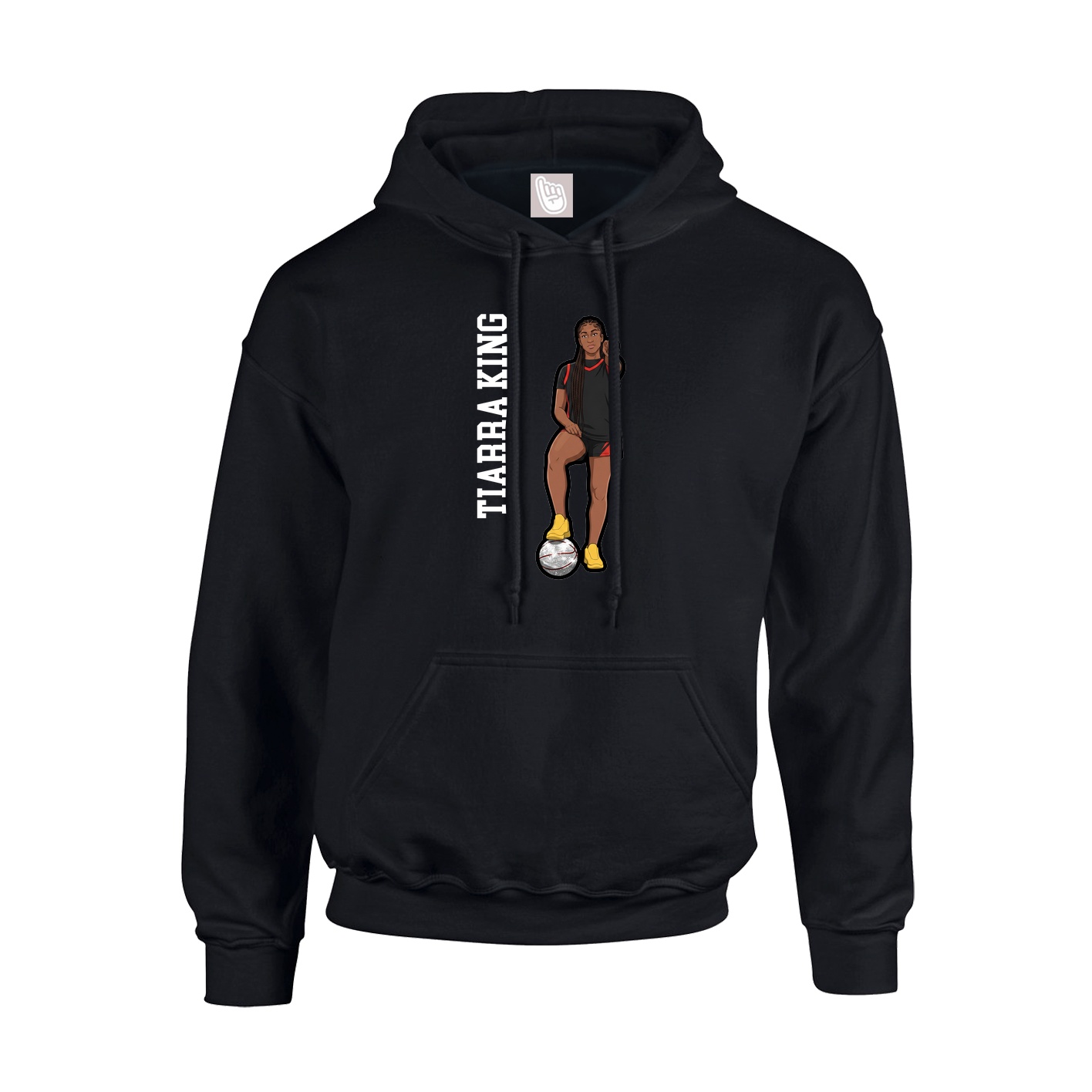 Youth Hoodie — Name Vertical in Black