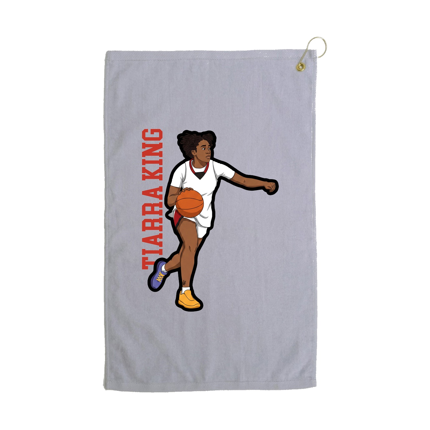 Golf Towel — Name Vertical in Grey