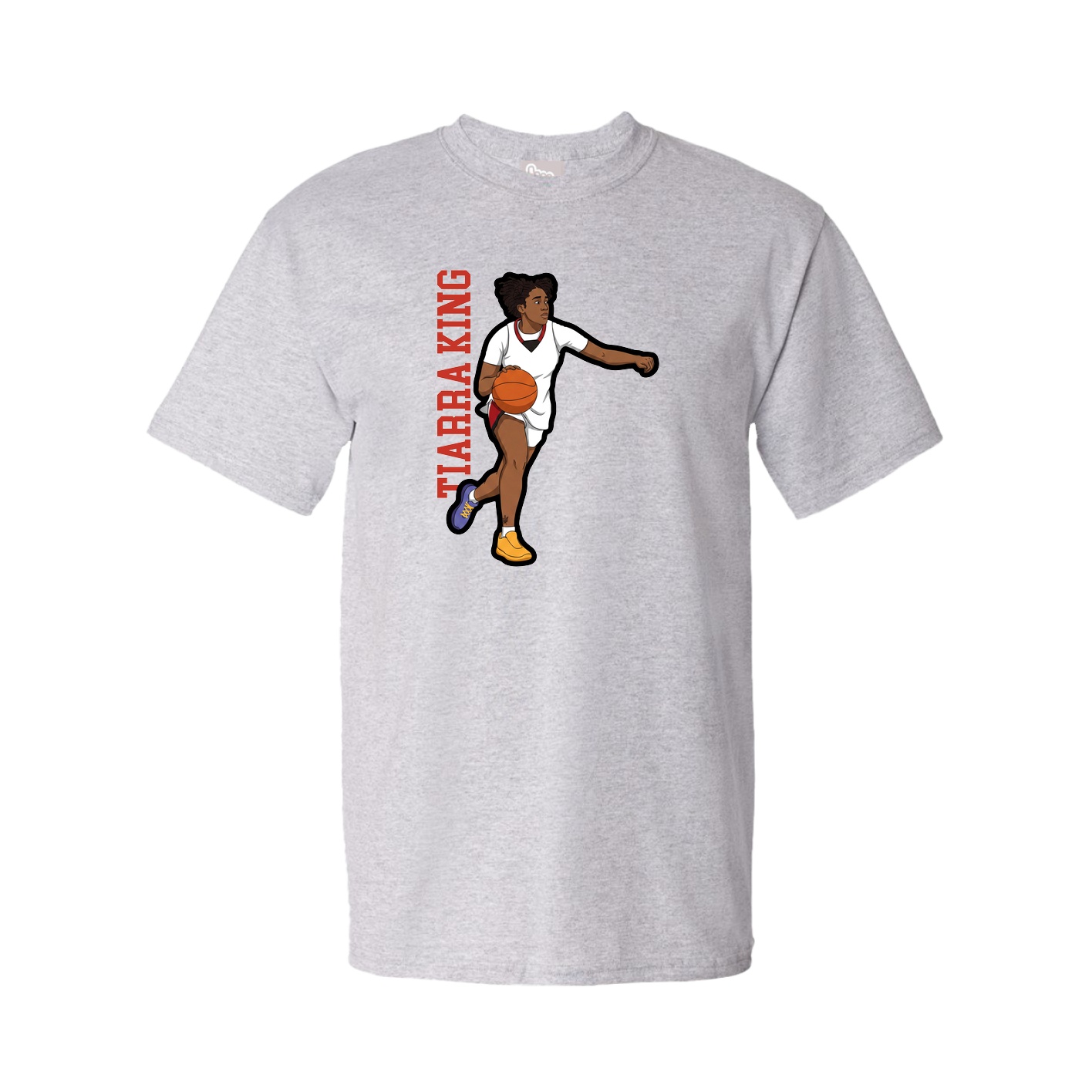 Tee — Name Vertical in Grey