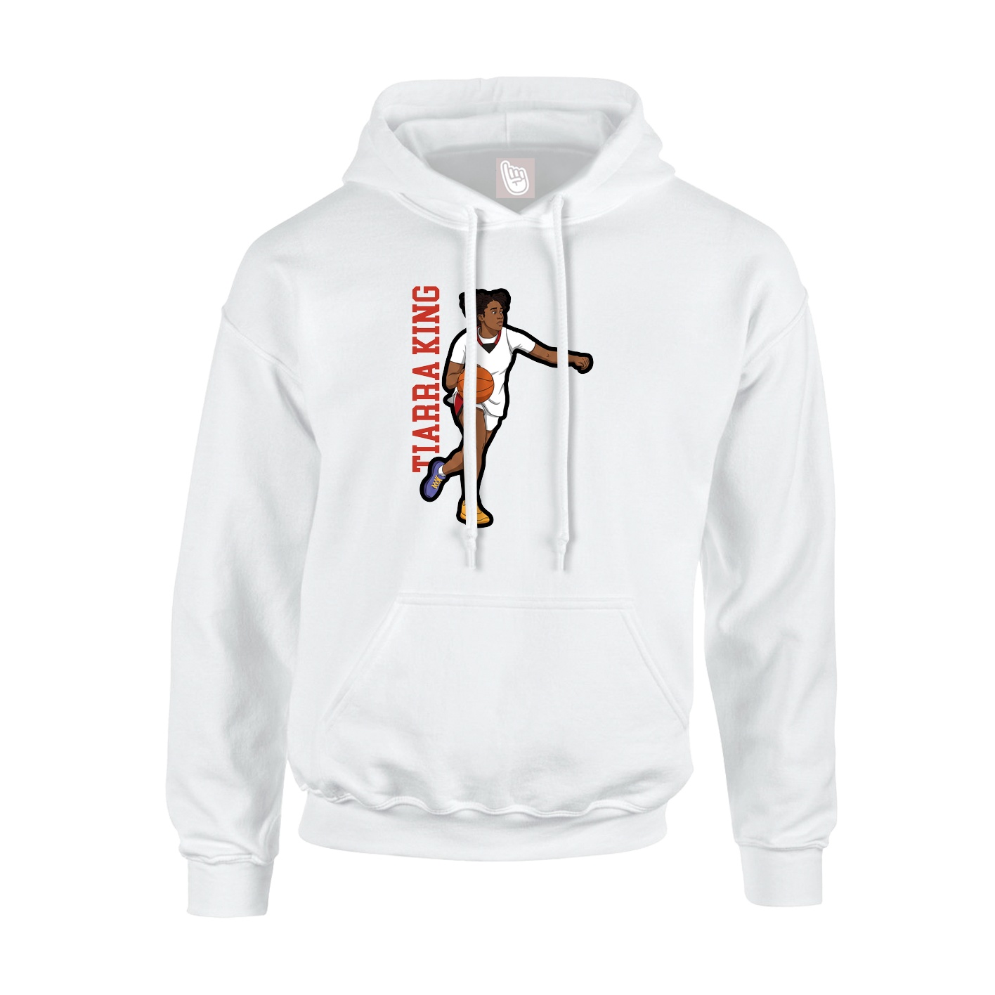 Youth Hoodie — Name Vertical in White