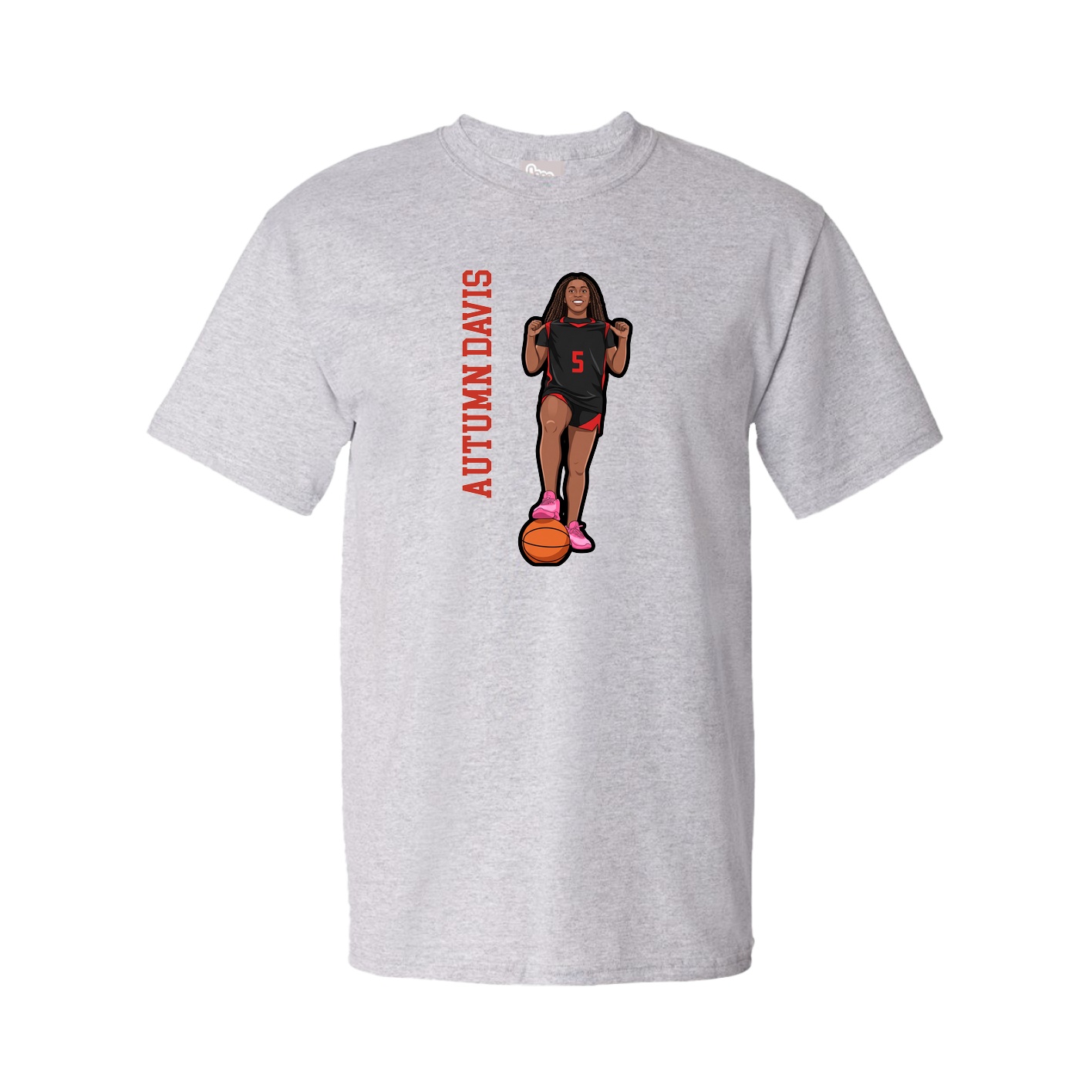 Tee — Name Vertical in Grey