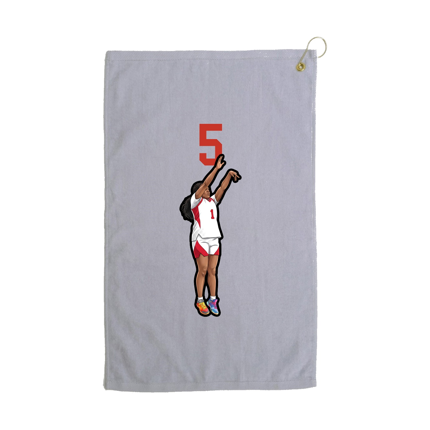 Golf Towel — Number Top in Grey