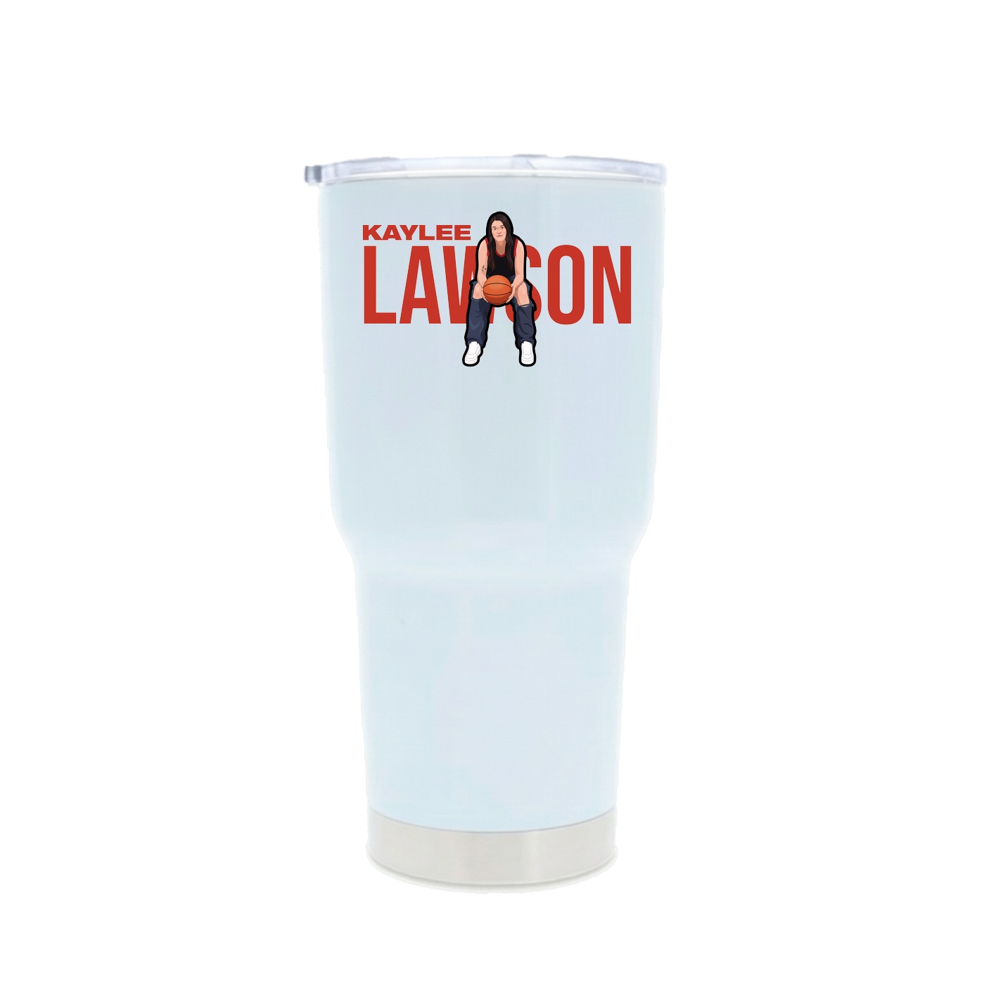30oz Stainless Steel Tumbler — Player Name in White