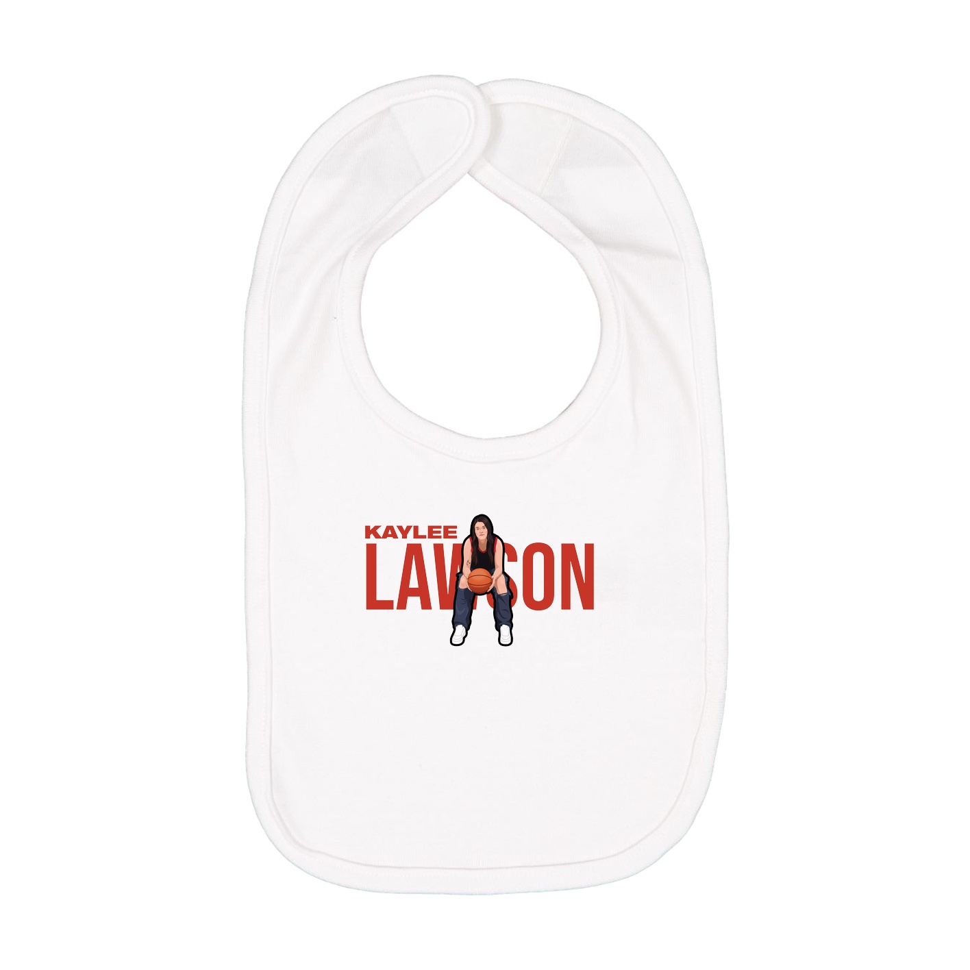 Infant Bib — Player Name in White