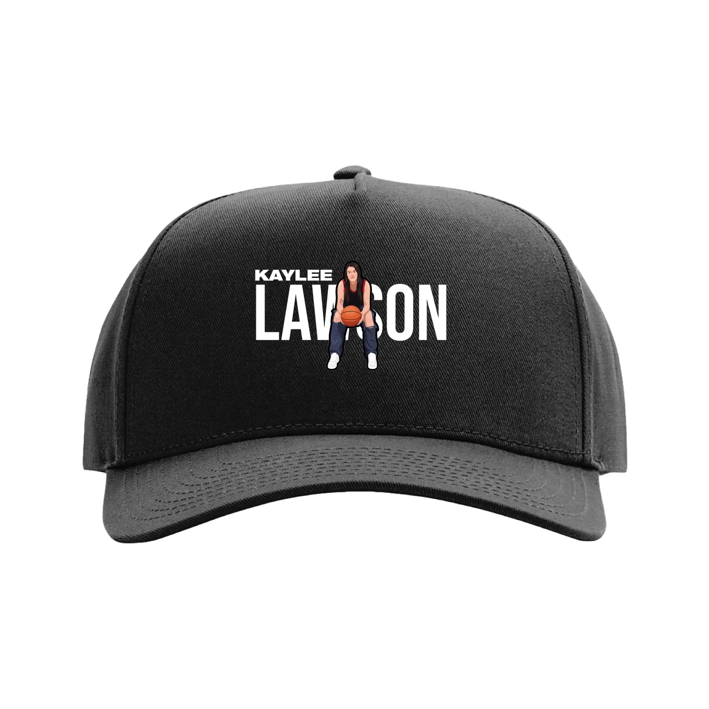 Full Fabric Five-Panel Champ Cap — Player Name in Black