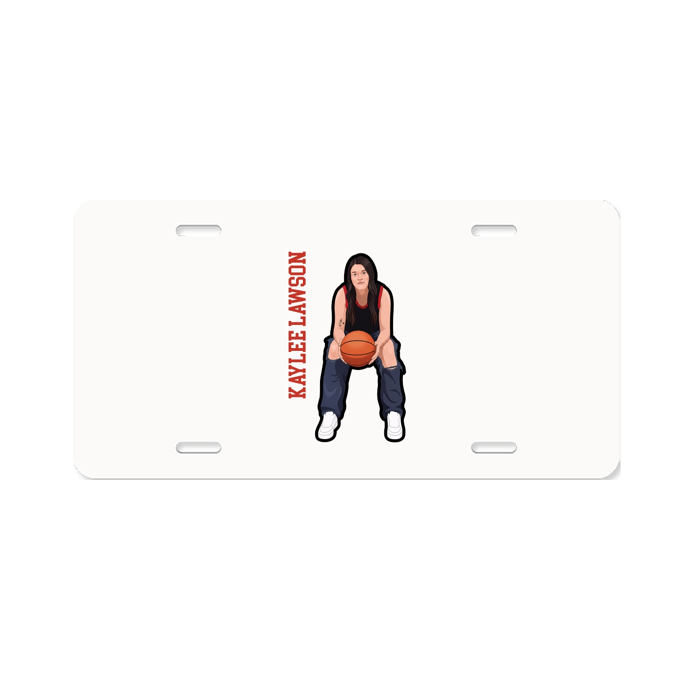 License Plate — Name Vertical in Classic