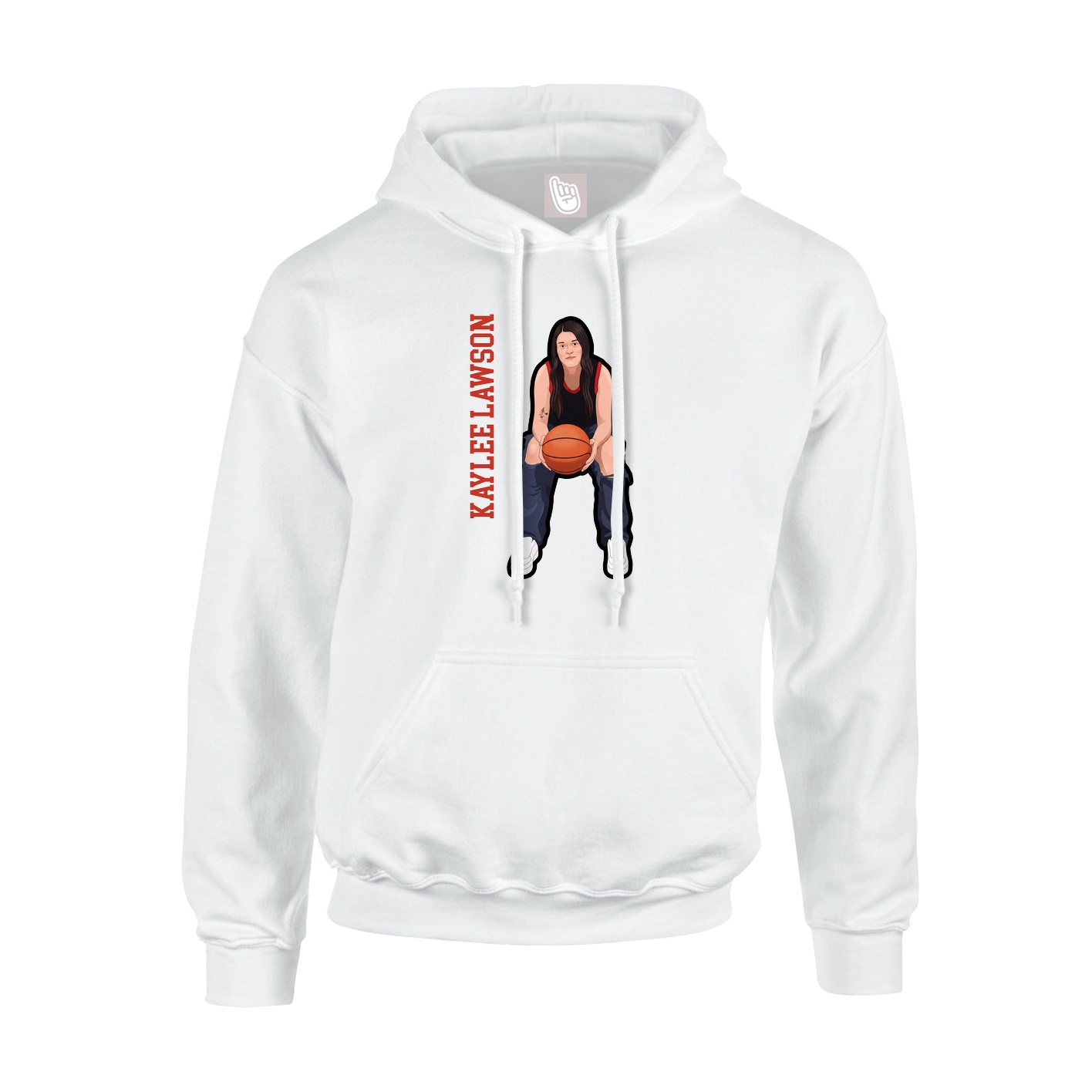 Youth Hoodie — Name Vertical in White