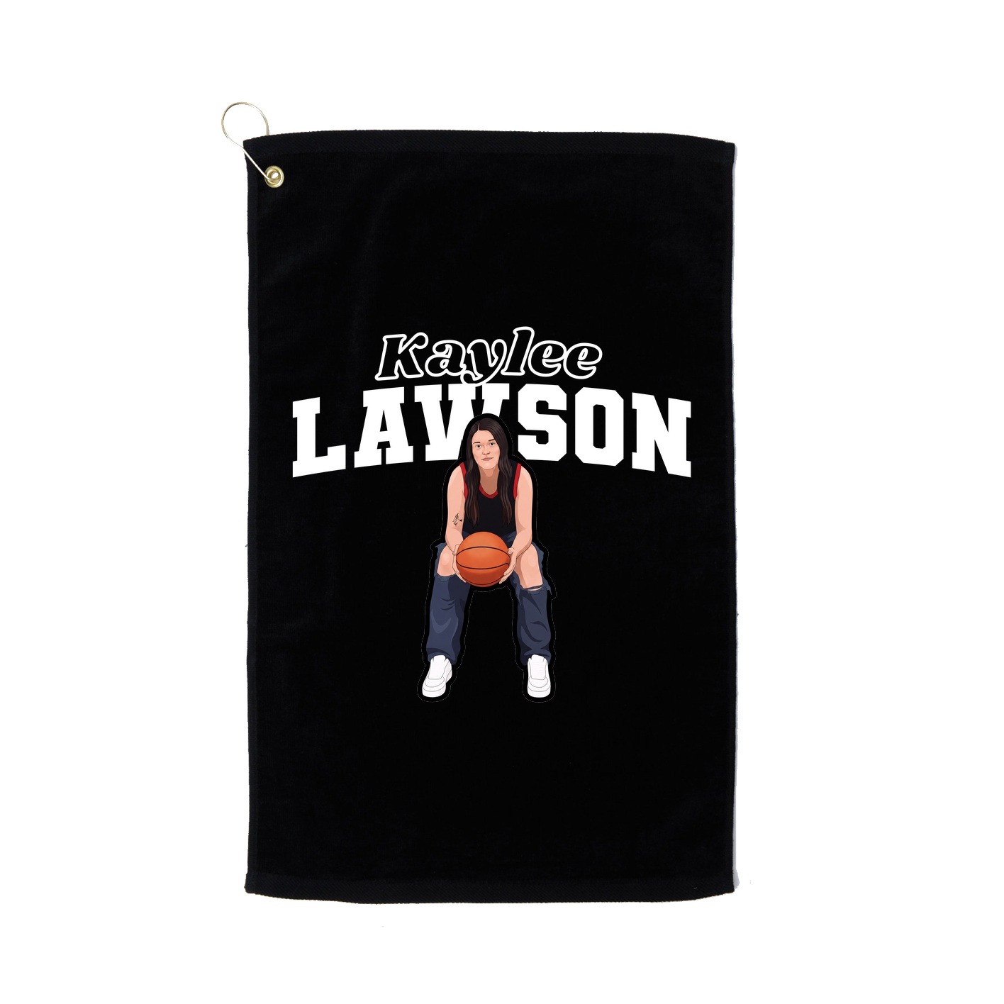 Golf Towel — Name Arch in Black