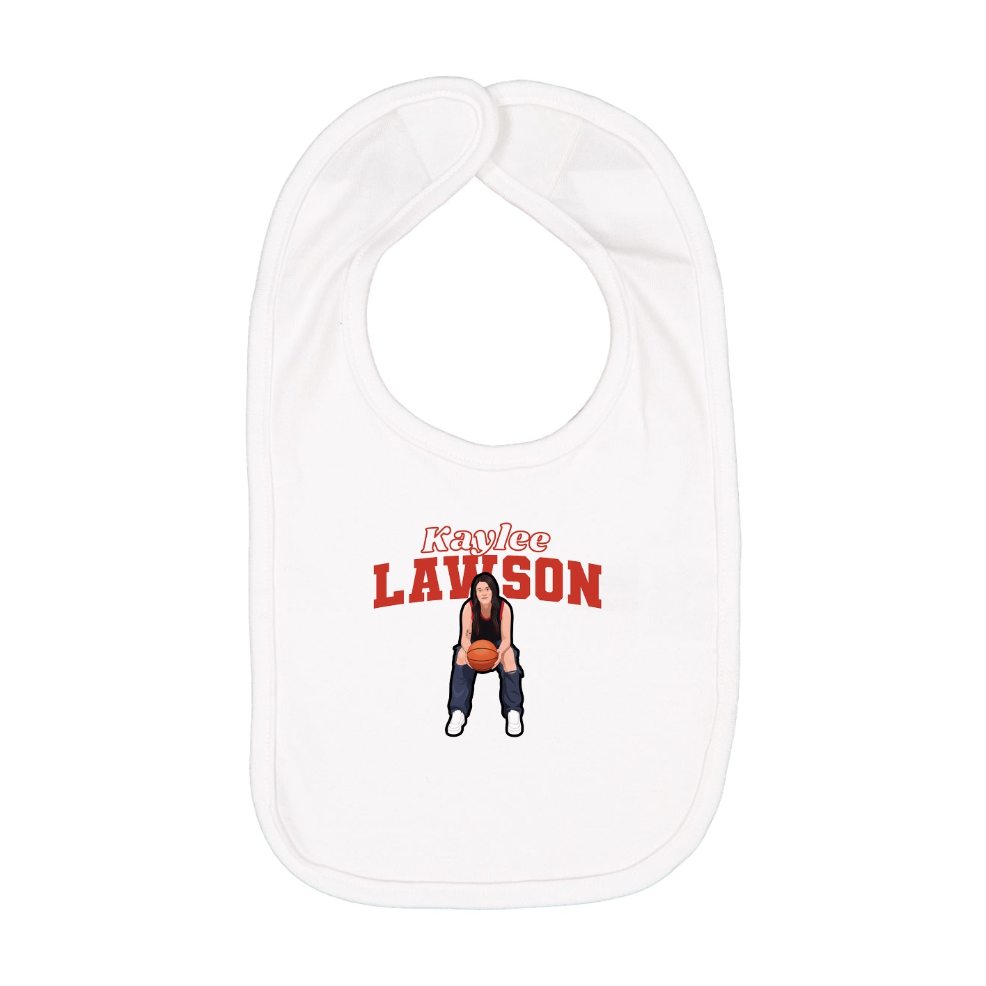 Infant Bib — Name Arch in White