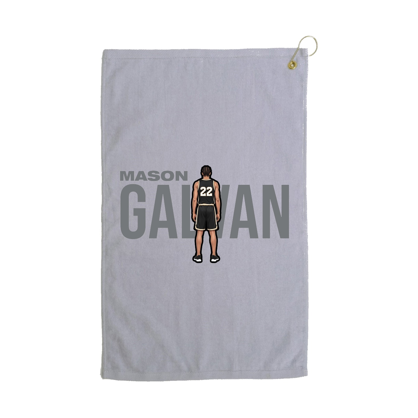 Golf Towel — Player Name in Grey