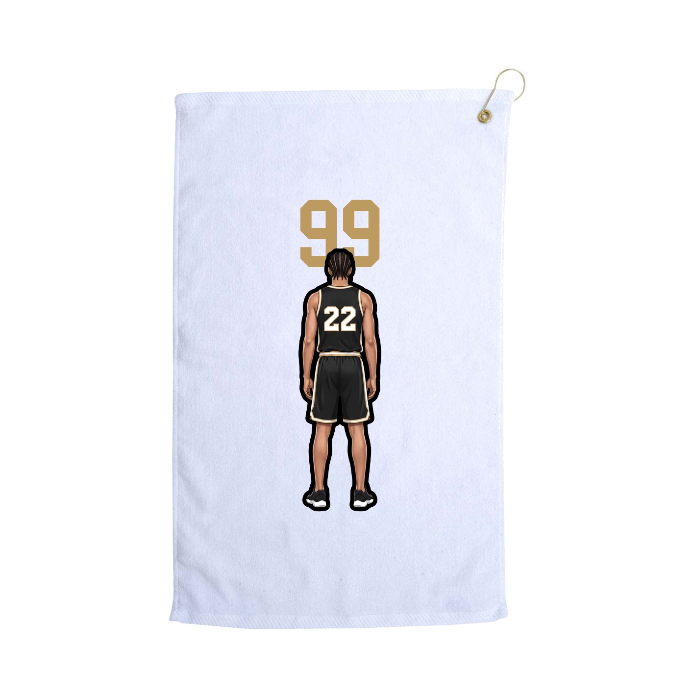 Golf Towel — Number Top in White