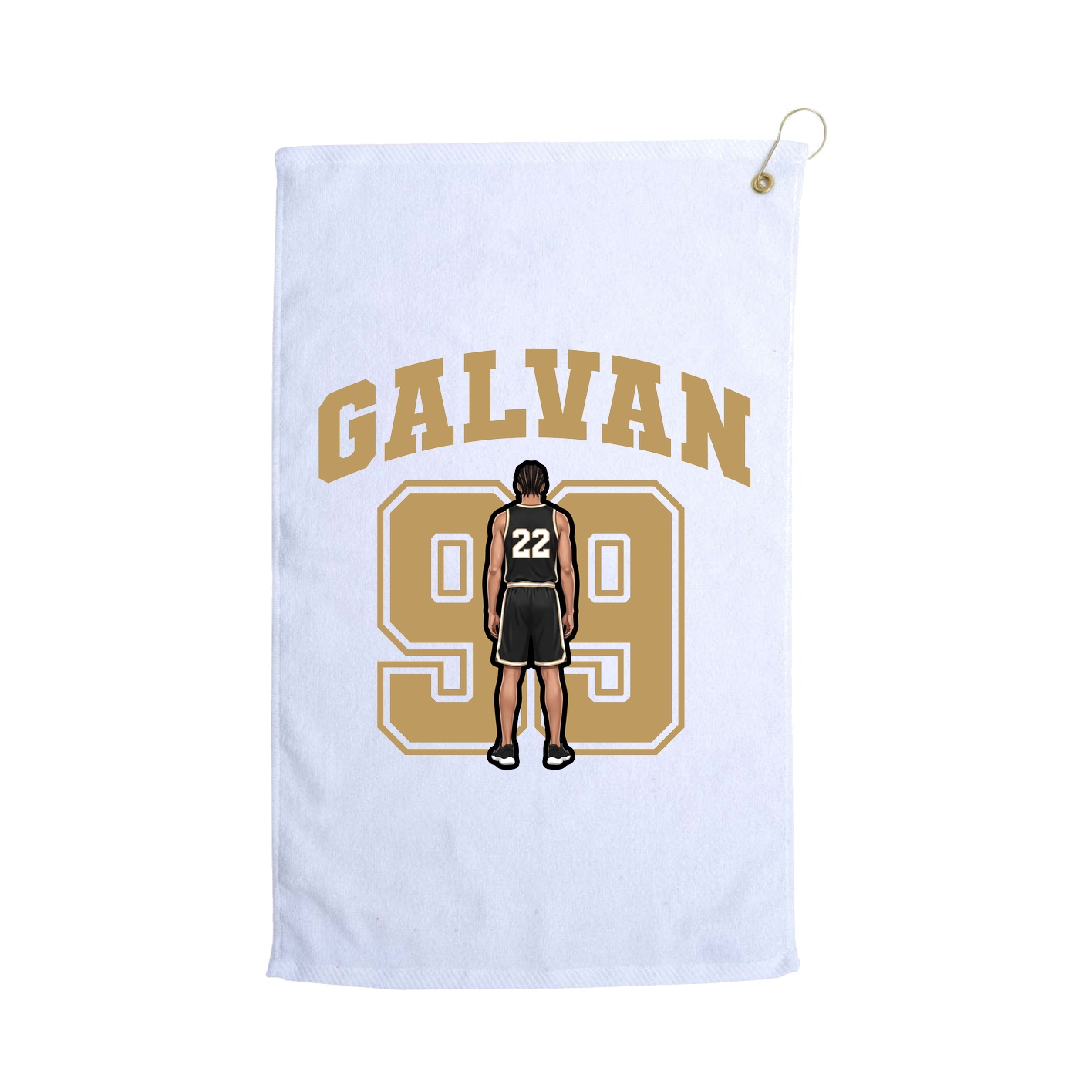 Golf Towel — Number in White