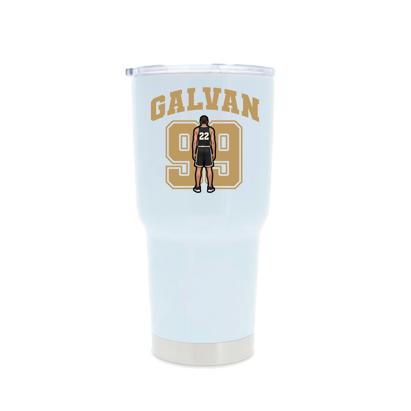 30oz Stainless Steel Tumbler — Number in White