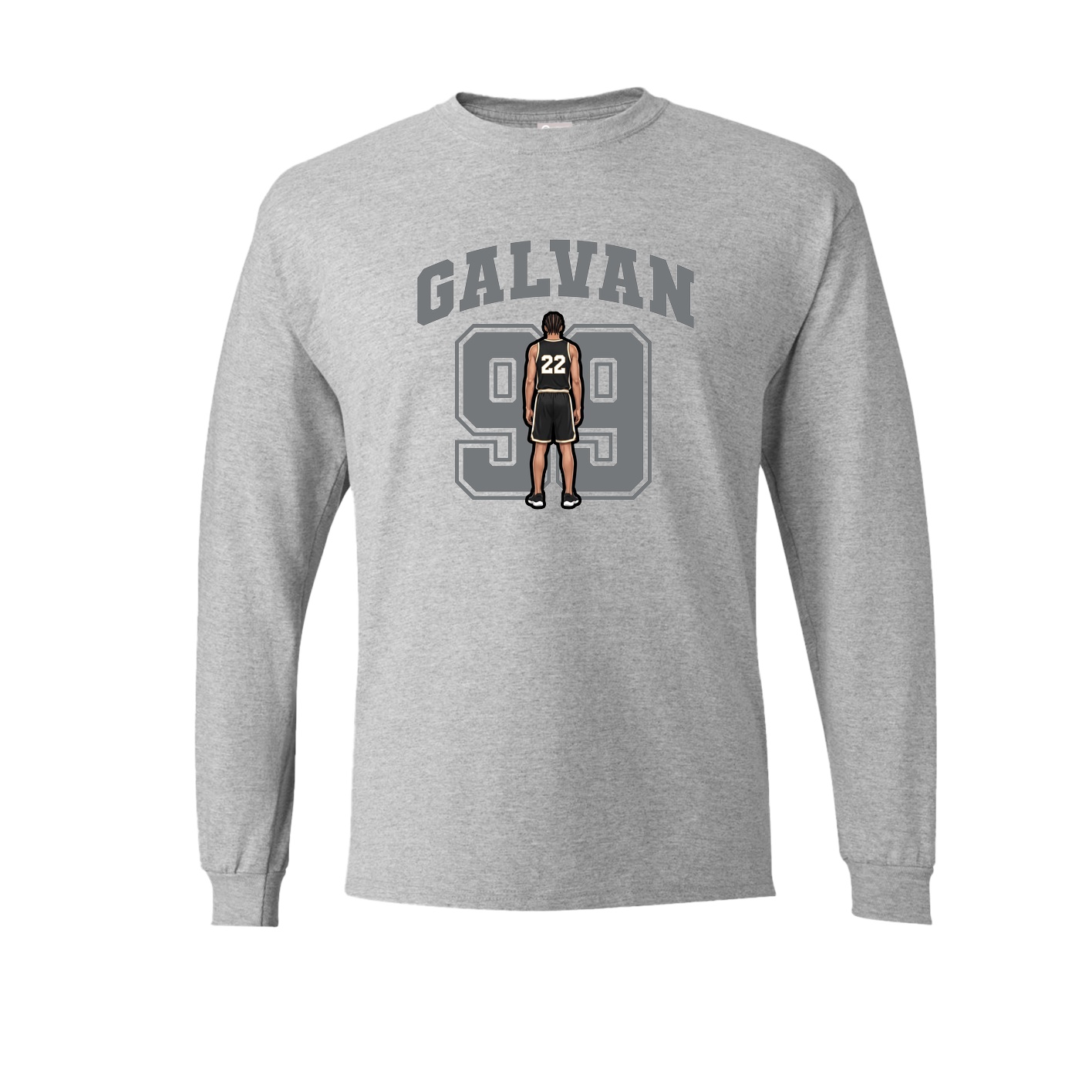 Long Sleeve Tee — Number in Grey