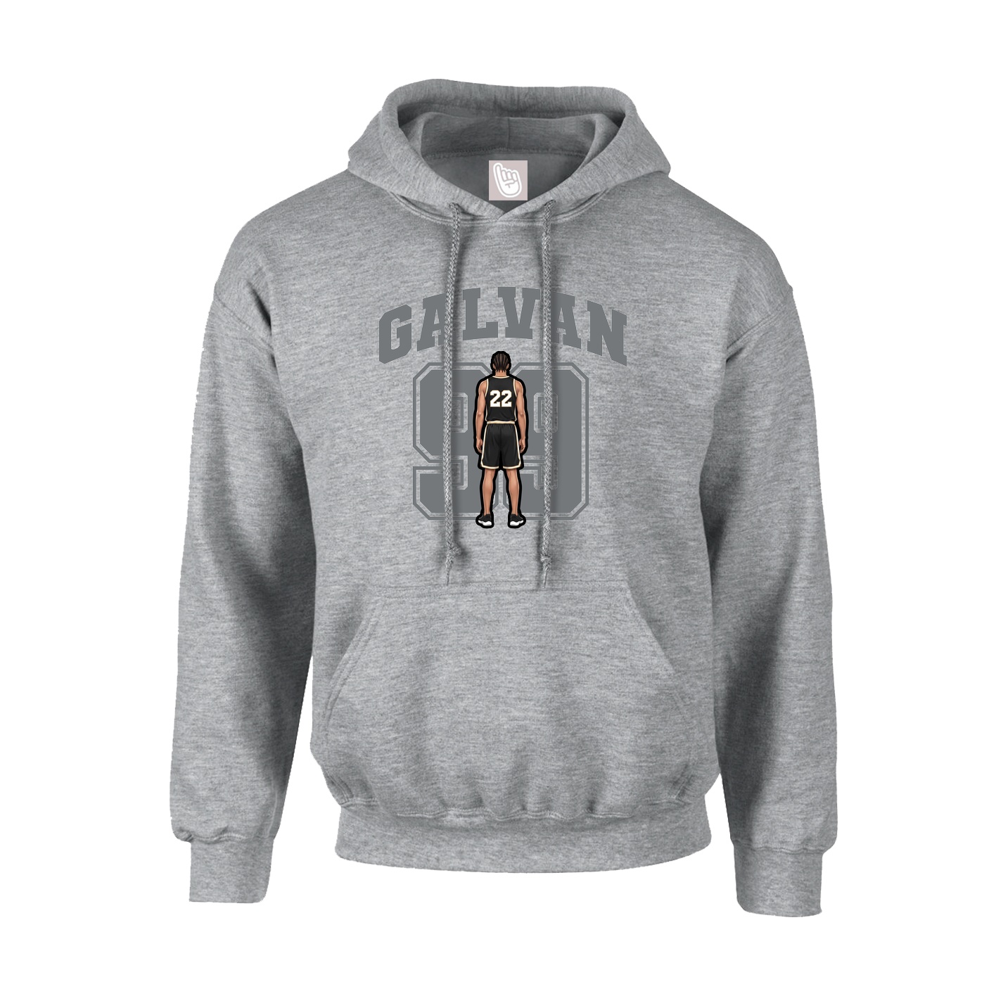 Youth Hoodie — Number in Grey