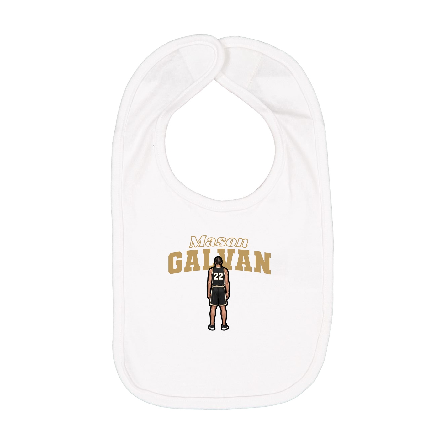 Infant Bib — Name Arch in White