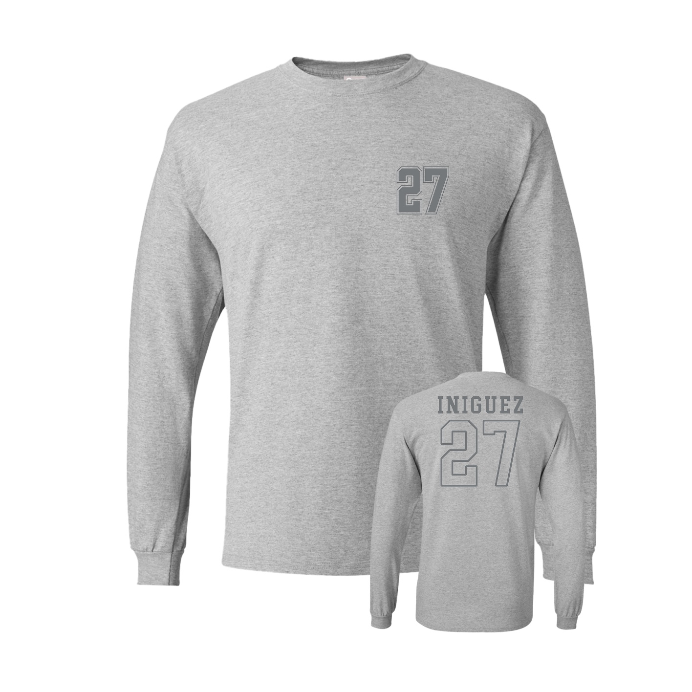 Long Sleeve Tee — Chest Back in Grey