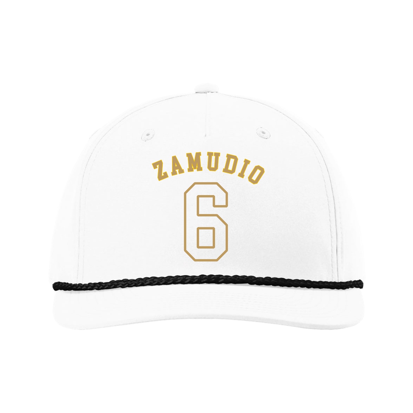 Five-Panel Classic Rope Cap — Shirsey Arch in White