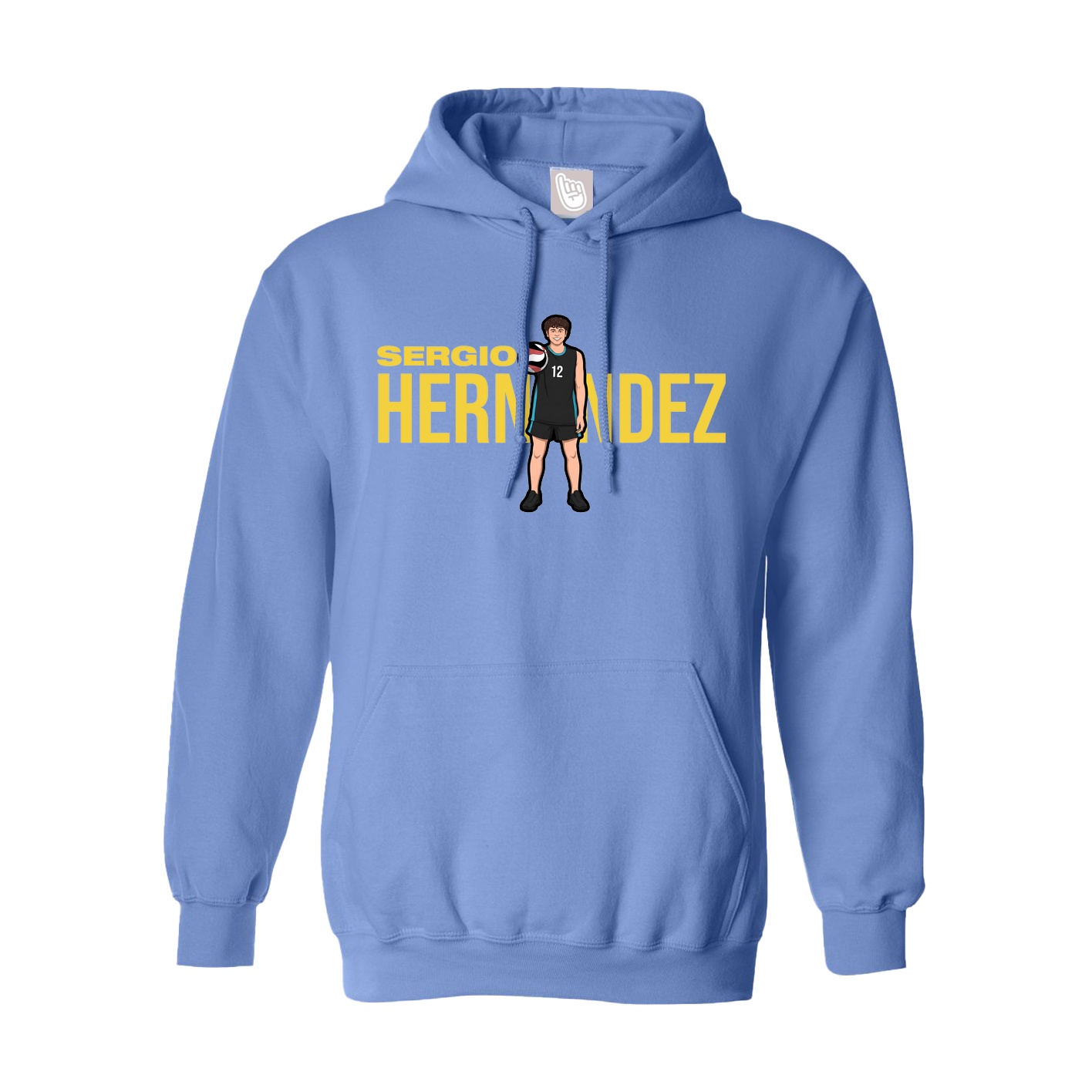 Youth Hoodie — Player Name in Powder Blue