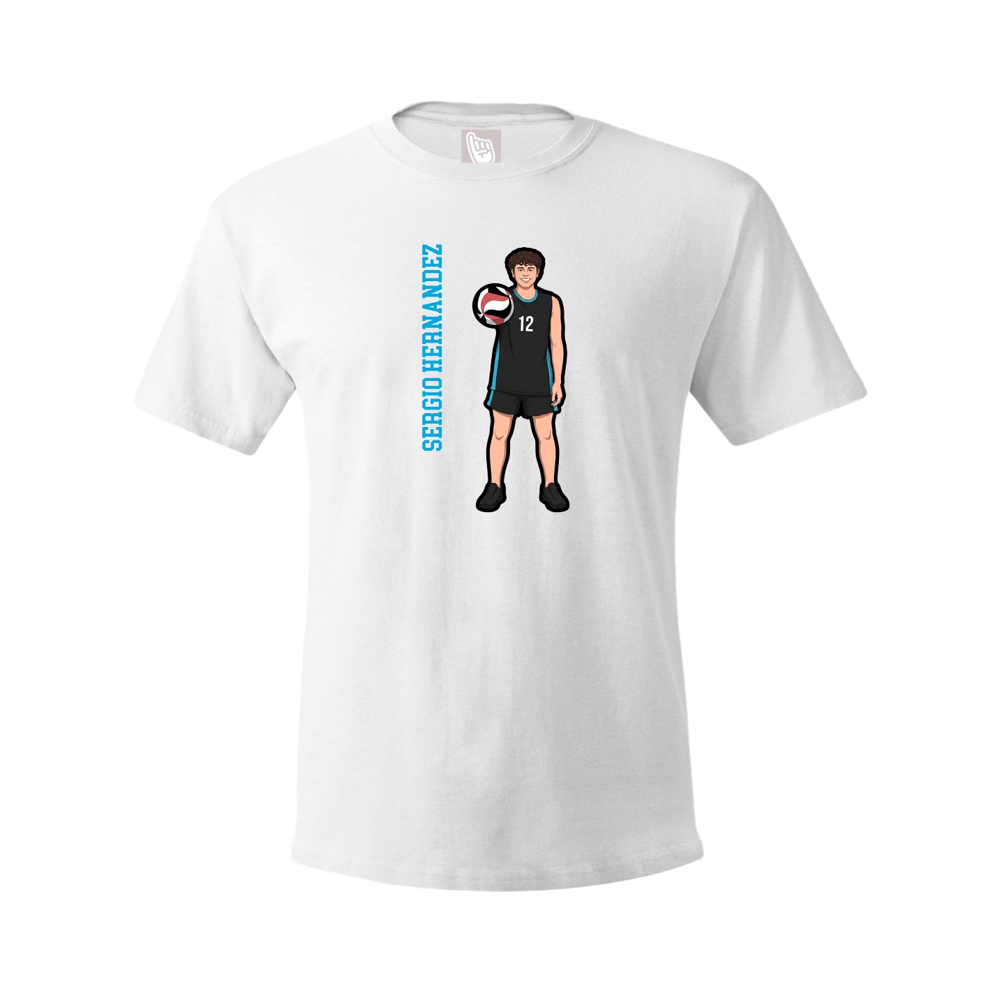 Youth Tee — Name Vertical in White