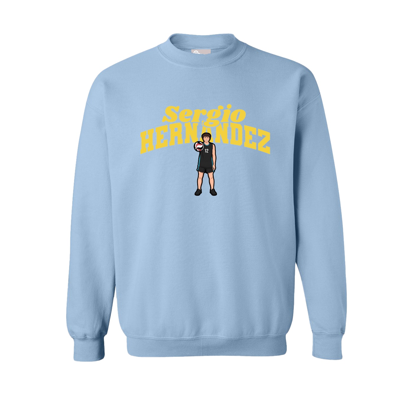 Fleece Crew — Signature Arch in Light Blue