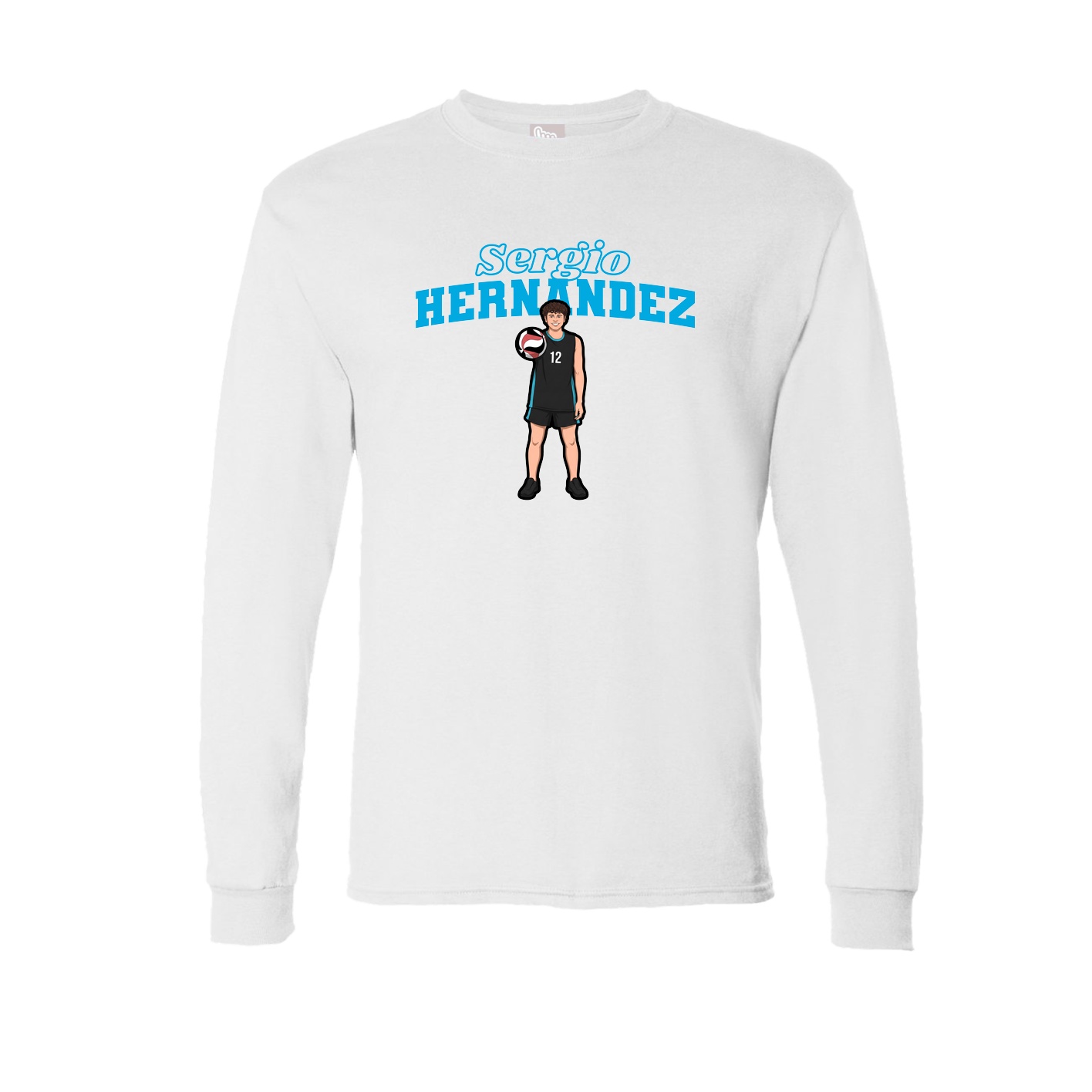 Long Sleeve Tee — Name Arch in White