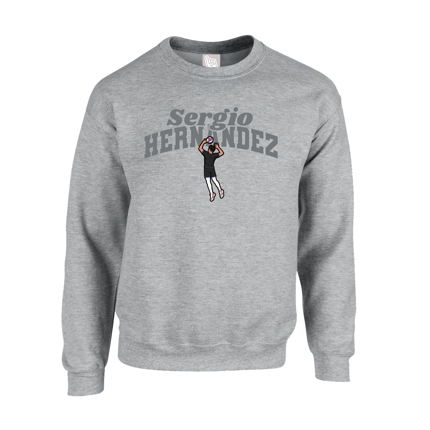Fleece Crew — Signature Arch in Grey
