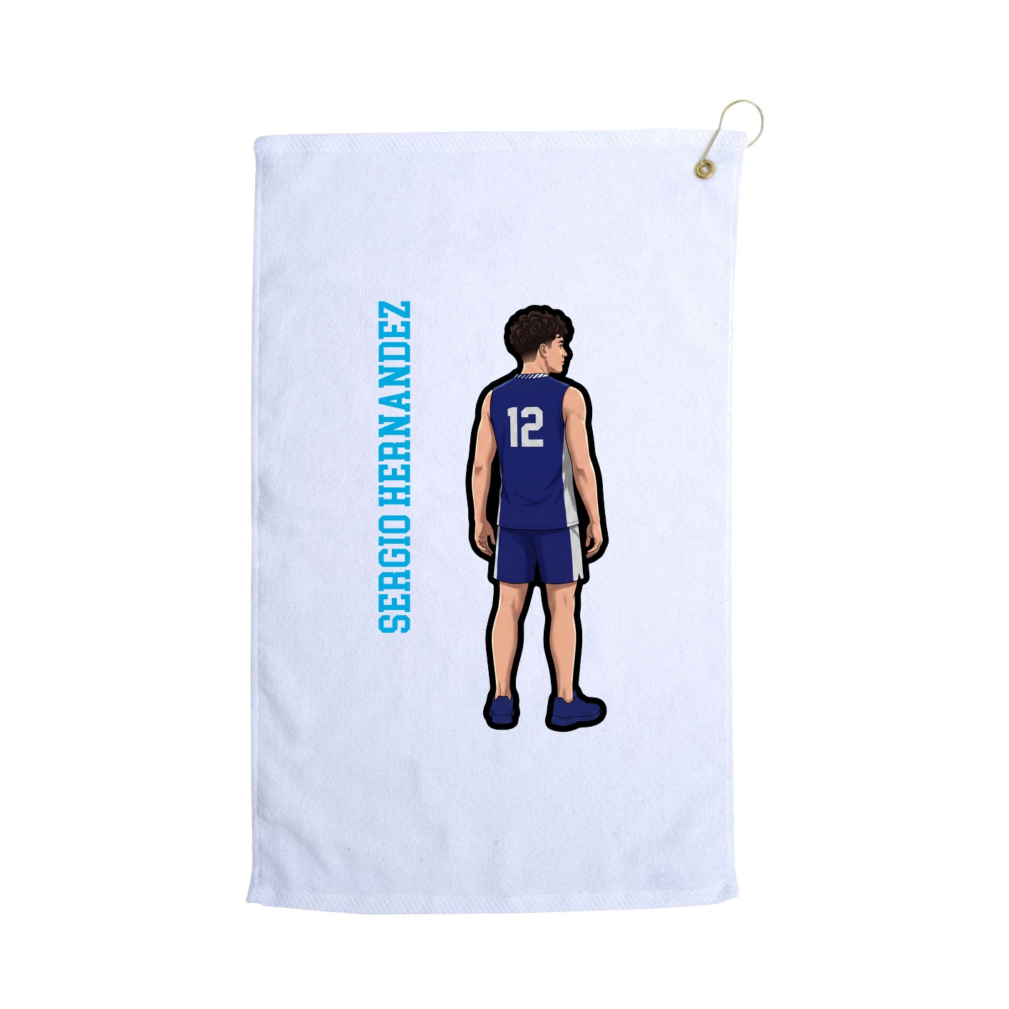 Golf Towel — Name Vertical in White