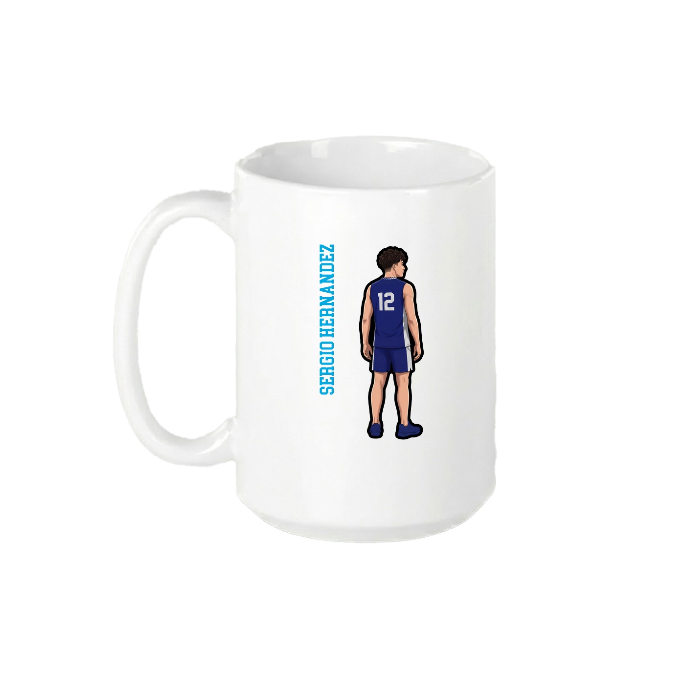 15oz Coffee Mug — Name Vertical in White