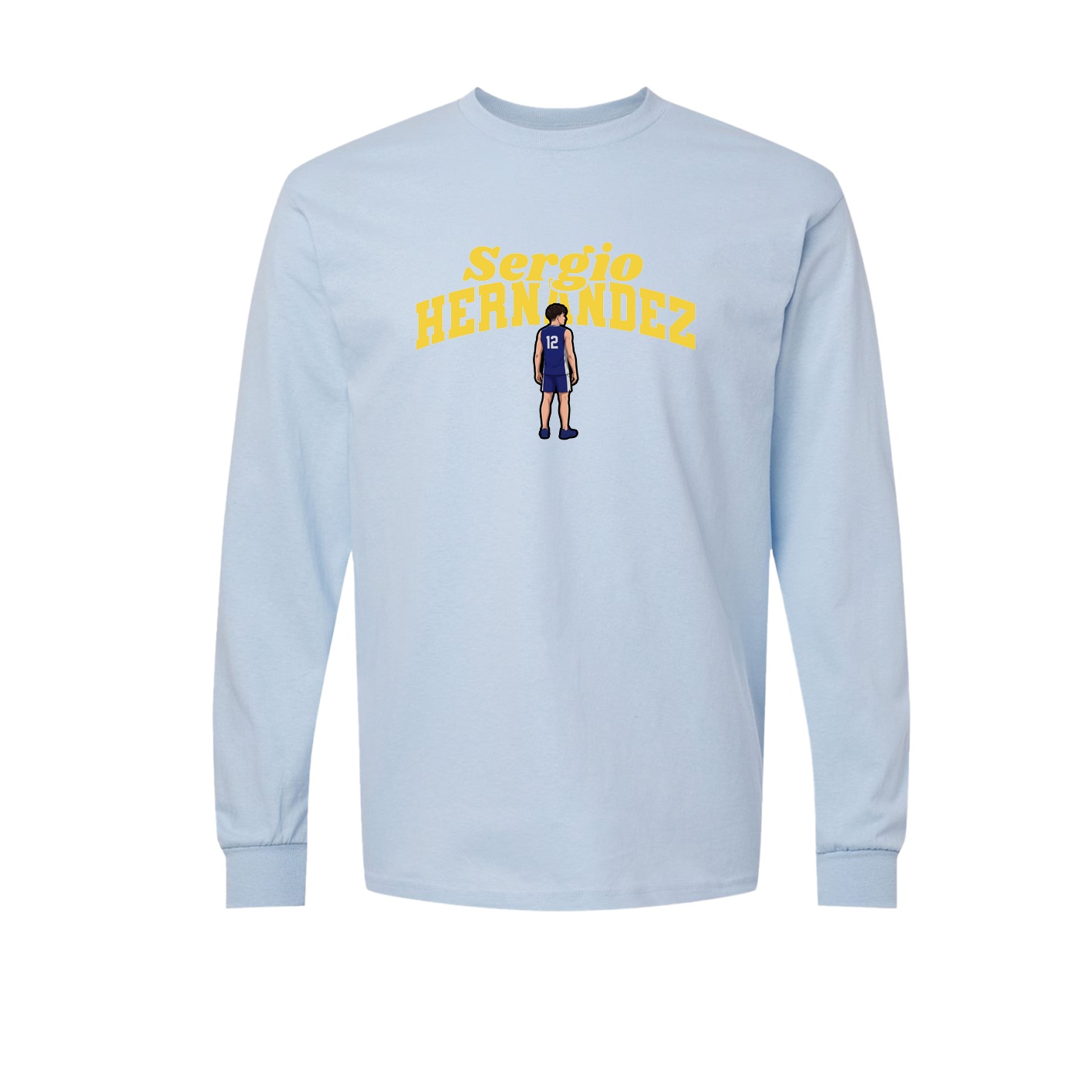 Long Sleeve Tee — Signature Arch in Light Blue