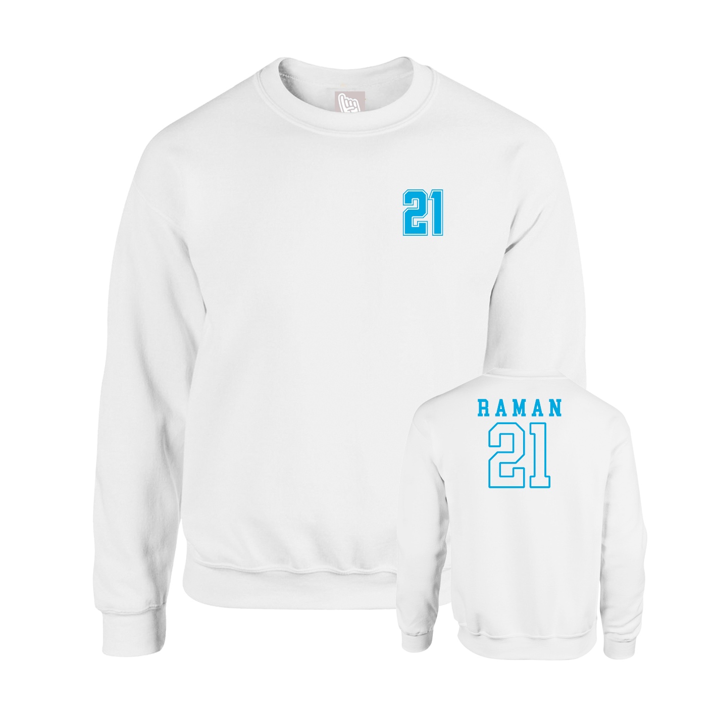 Fleece Crew — Chest Back in White