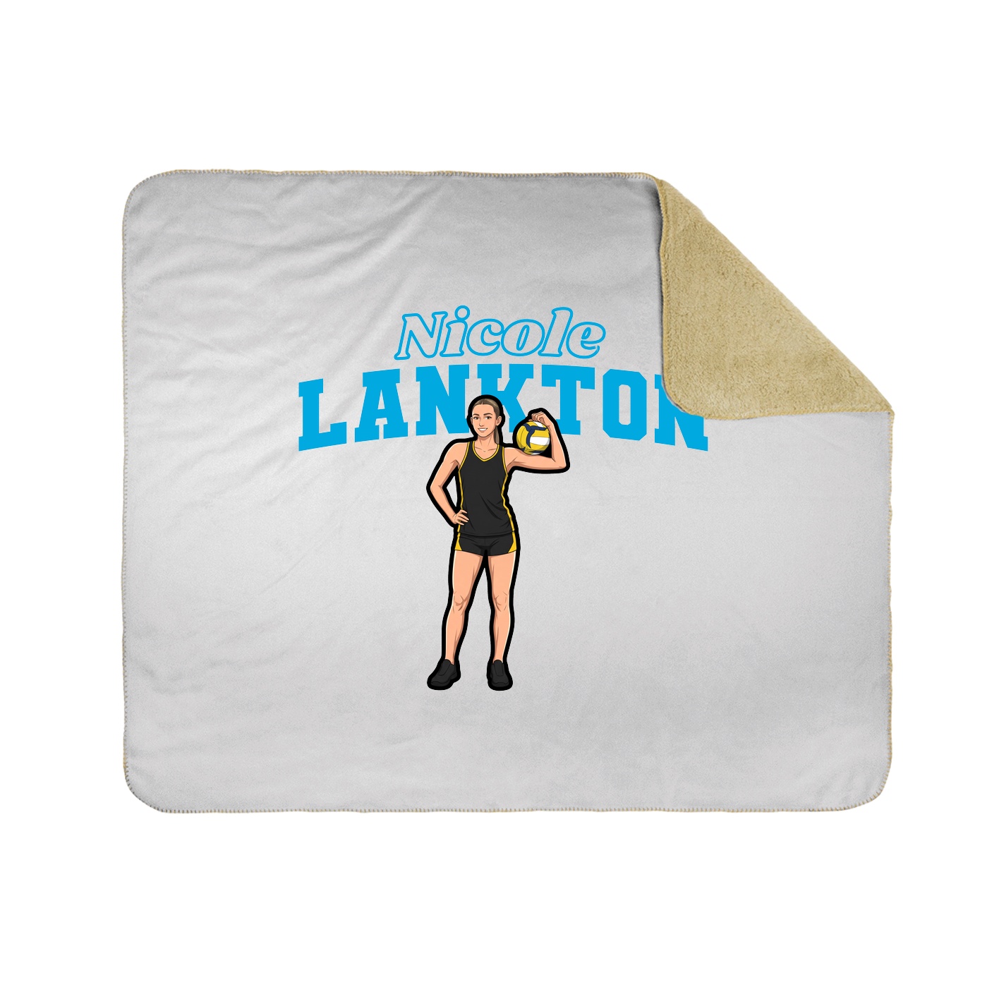 Throw Blanket — Name Arch in White