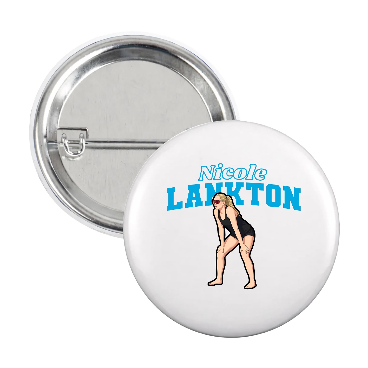 Game Day Button — Name Arch in White