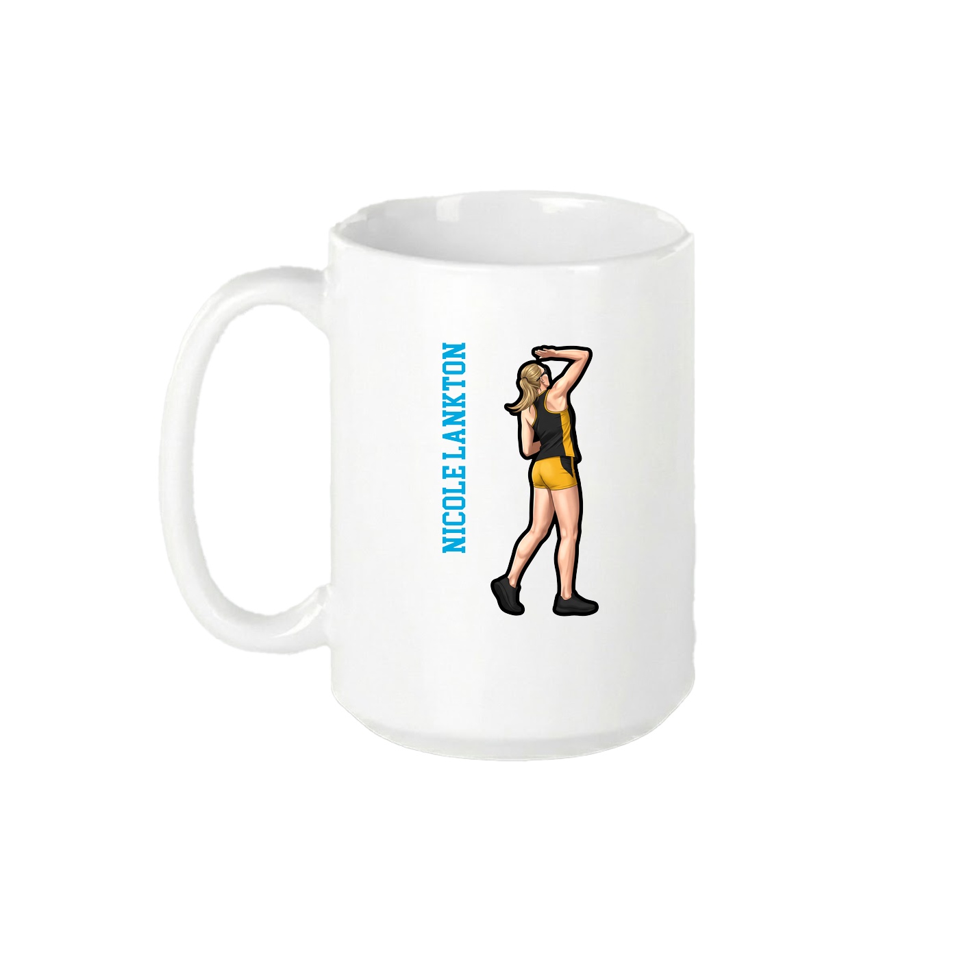 15oz Coffee Mug — Name Vertical in White