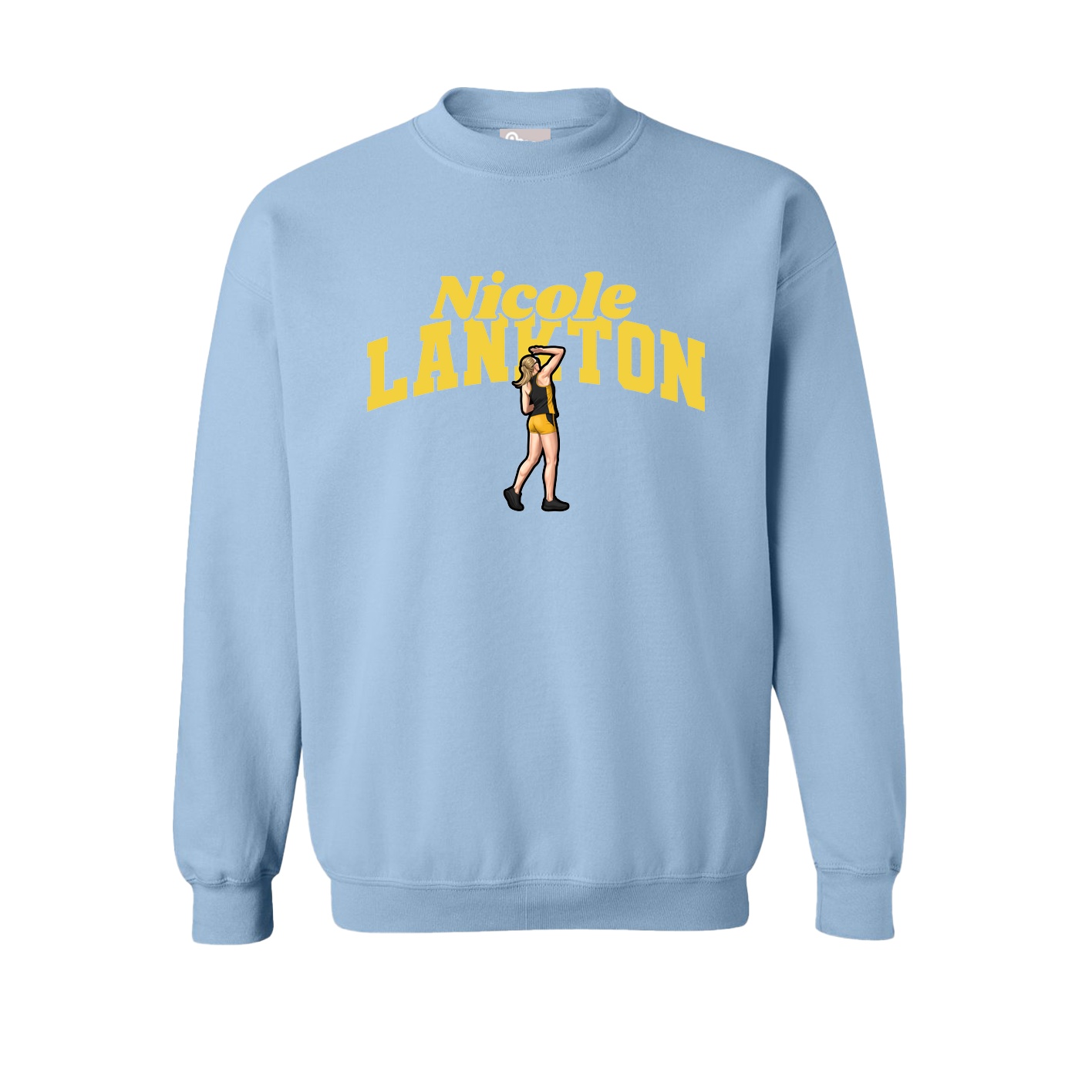 Fleece Crew — Signature Arch in Light Blue