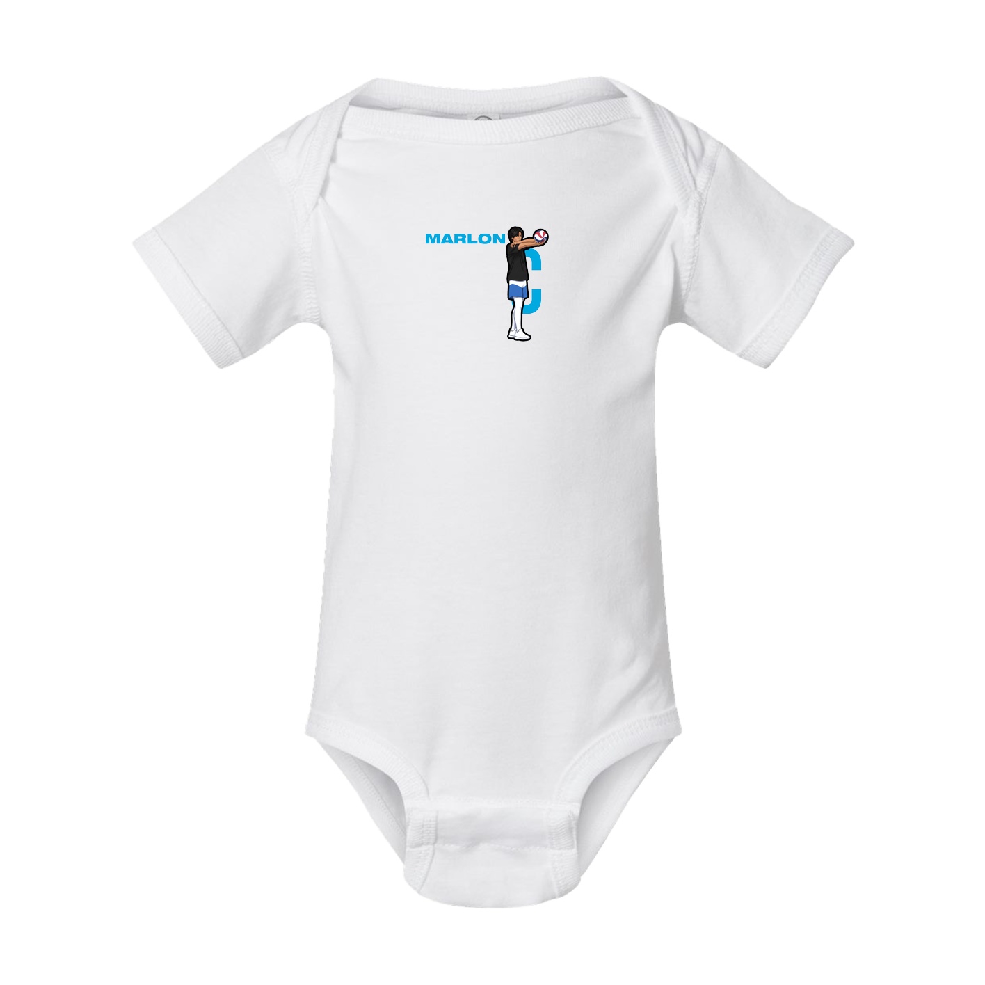 Baby Onesie — Player Name in White