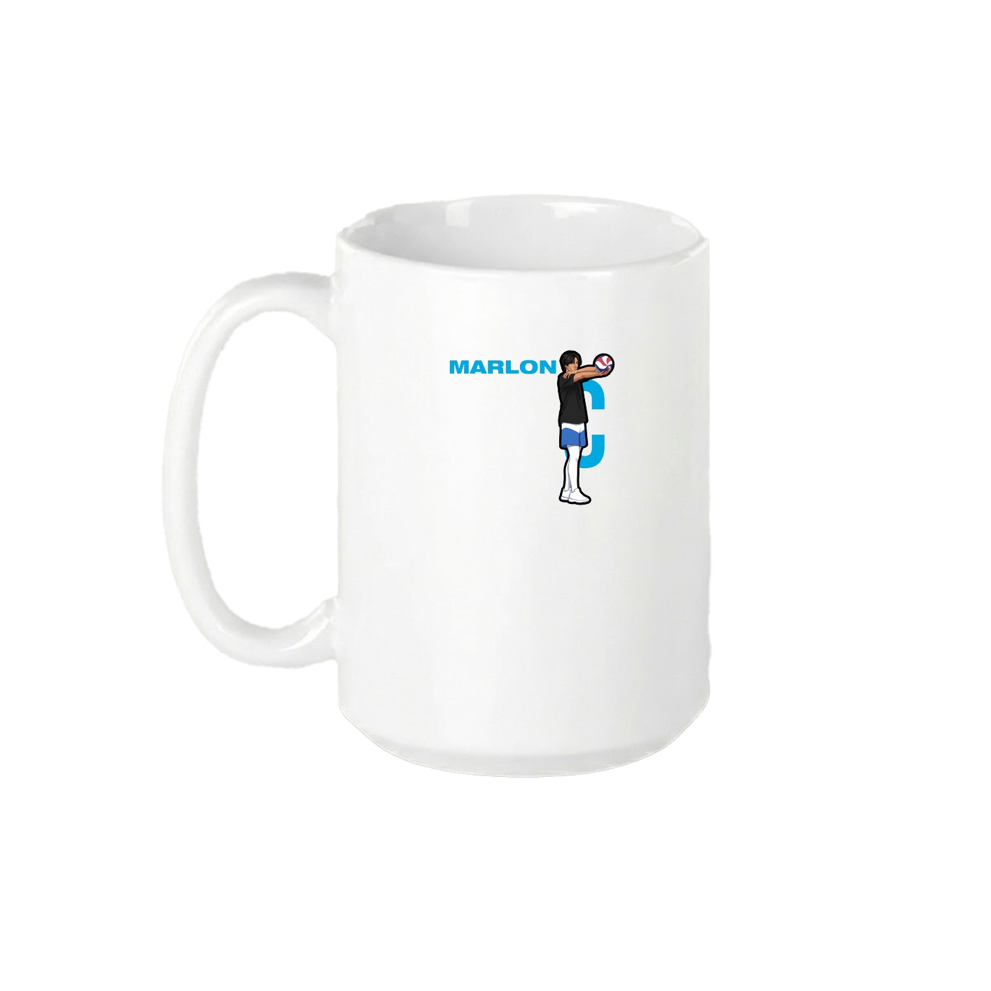 15oz Coffee Mug — Player Name in White