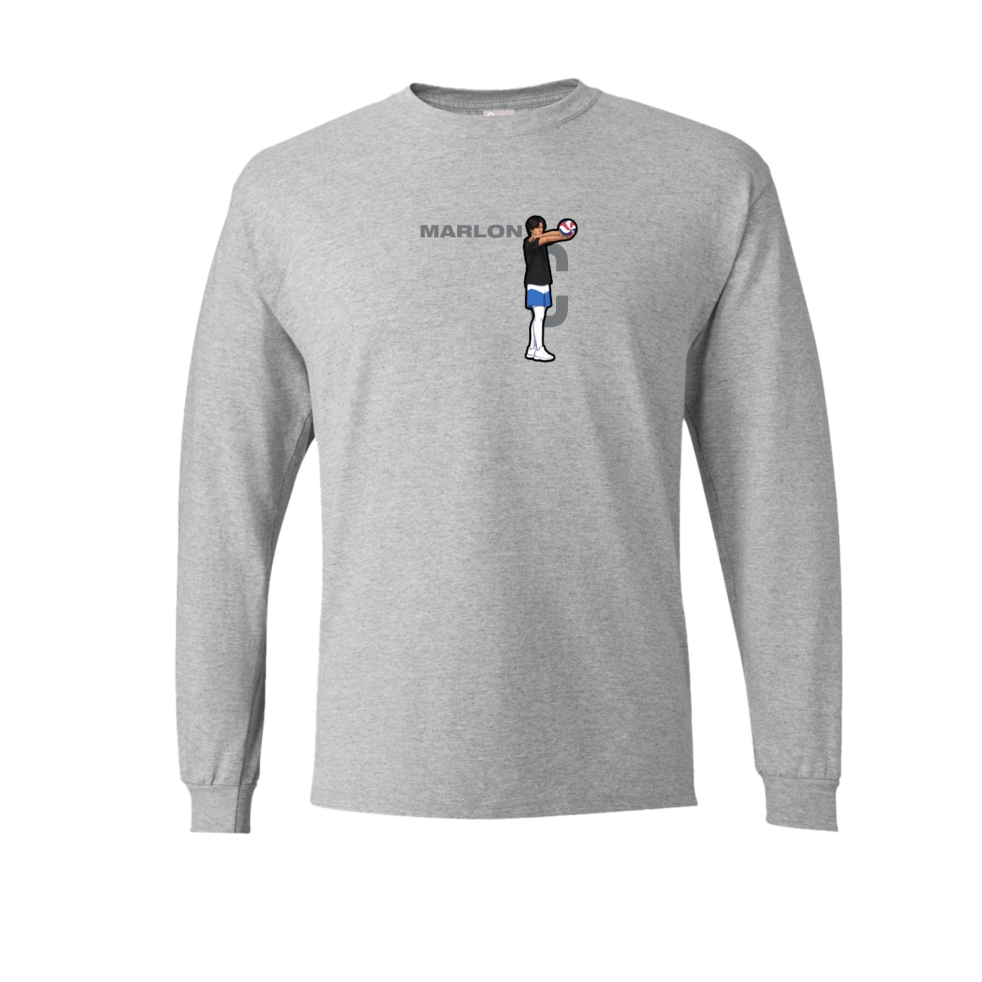 Long Sleeve Tee — Player Name in Grey